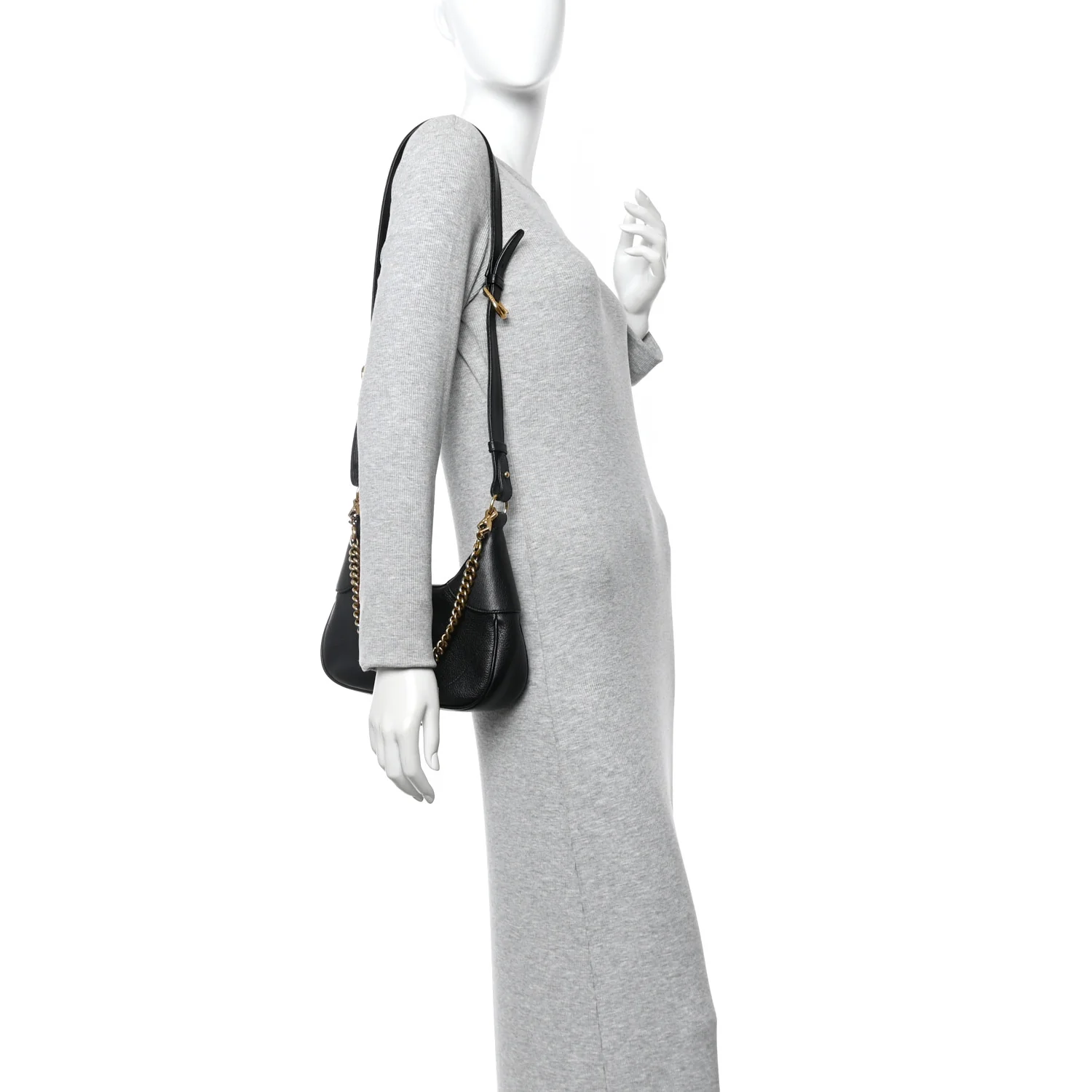 Goatskin Small Aphrodite Shoulder Bag Black - Image 2