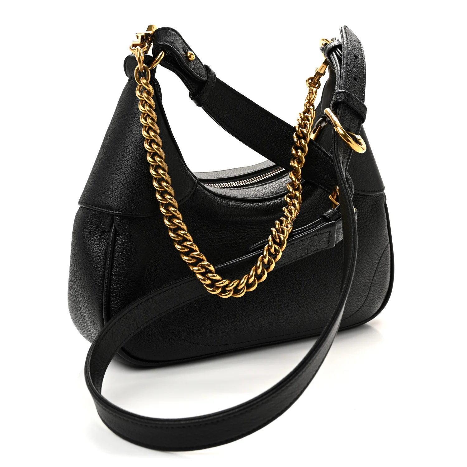Goatskin Small Aphrodite Shoulder Bag Black - Image 3
