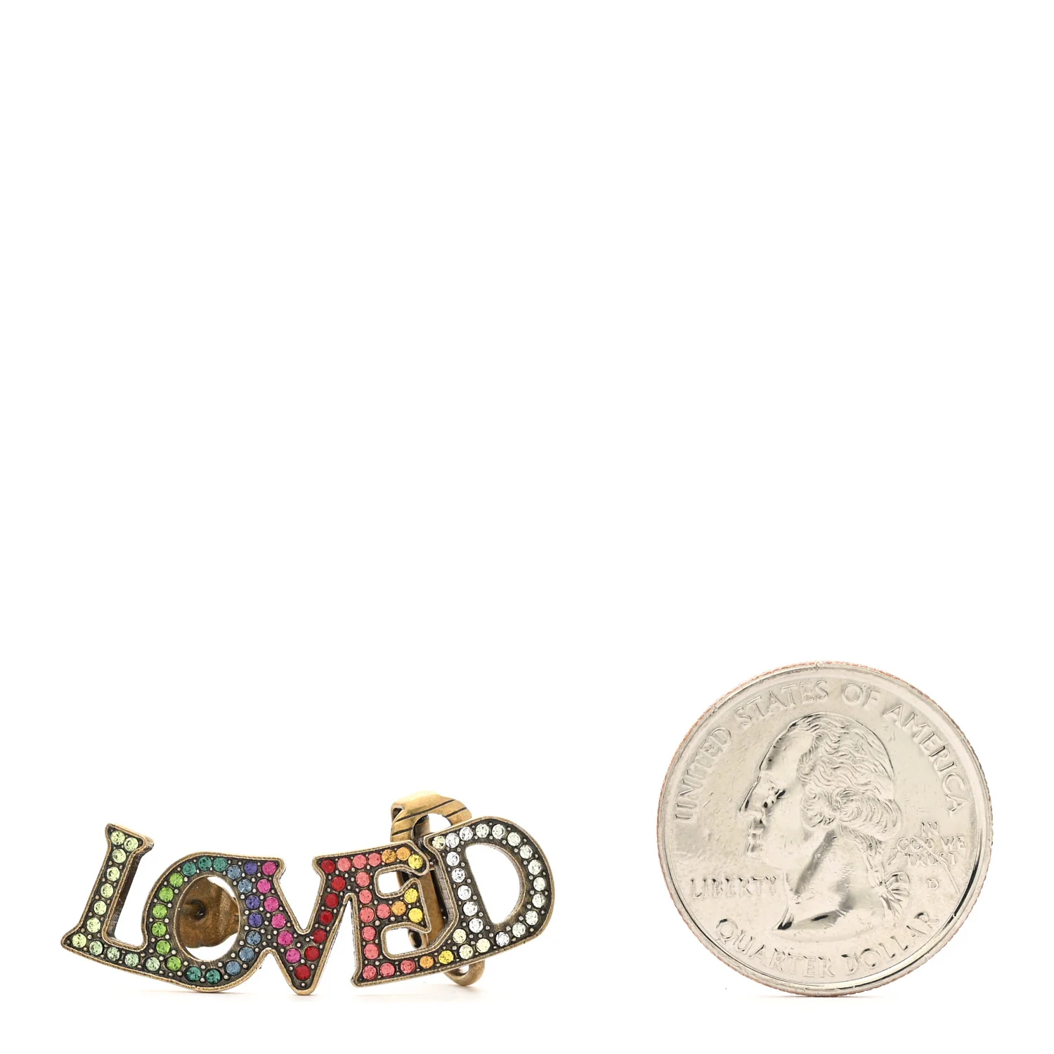 Gold Crystal Loved Ear Cuff Earring Multicolor - Image 2
