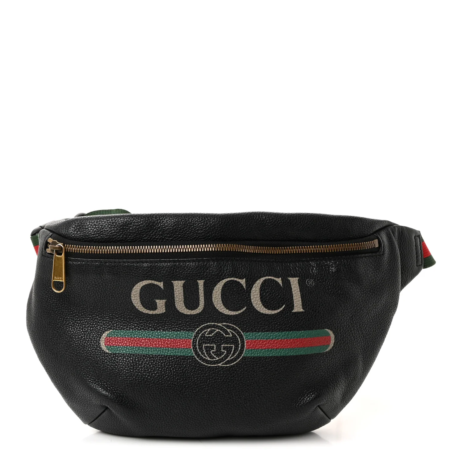 Grained Calfskin Logo Belt Bag Black
