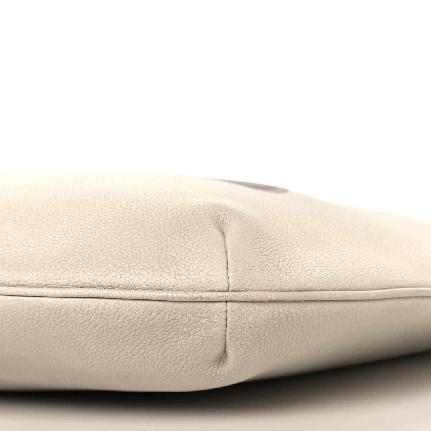 Grained Calfskin Logo Half Moon Hobo White - Image 10