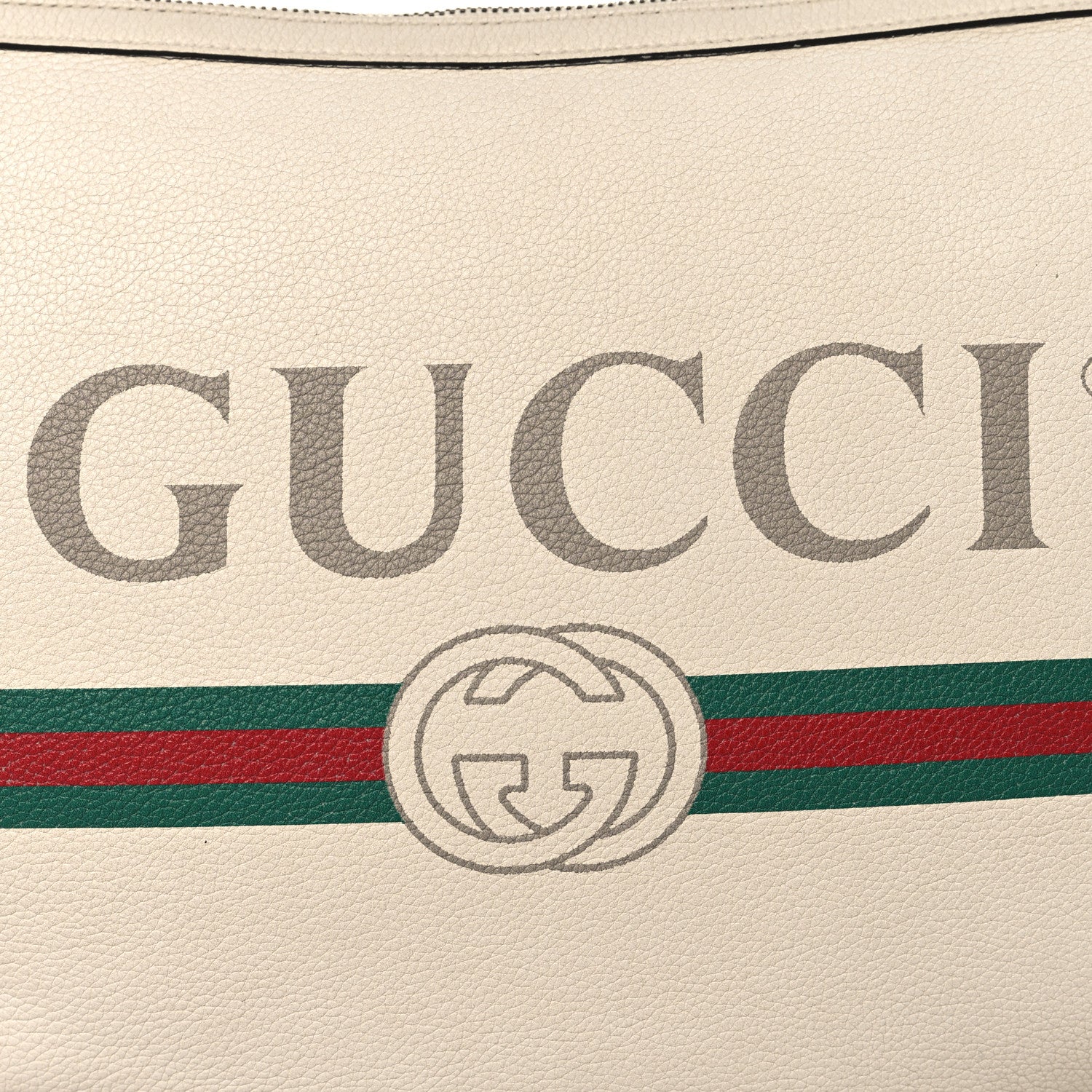 Grained Calfskin Logo Half Moon Hobo White - Image 8