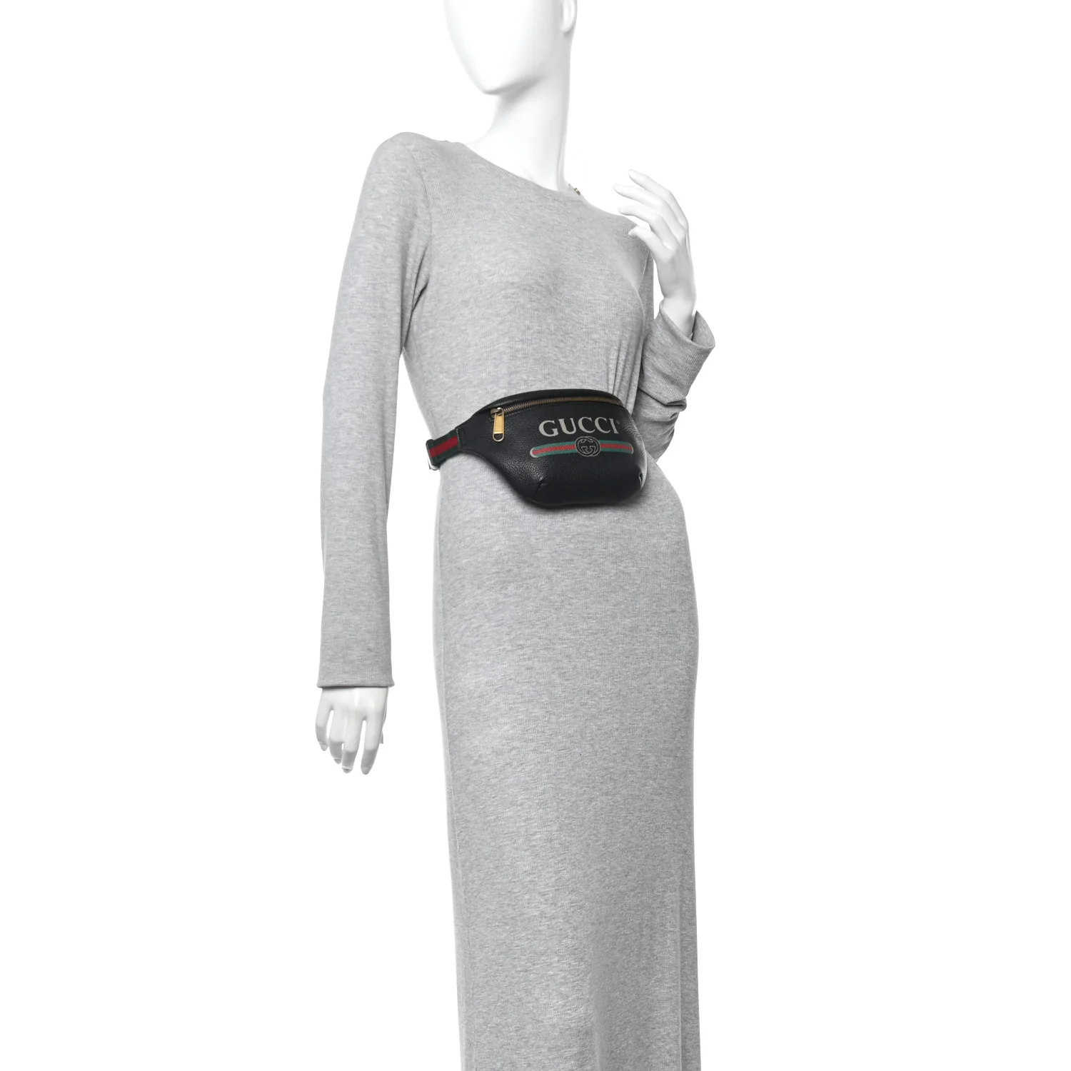 Grained Calfskin Small Logo Belt Bag Black - Image 2