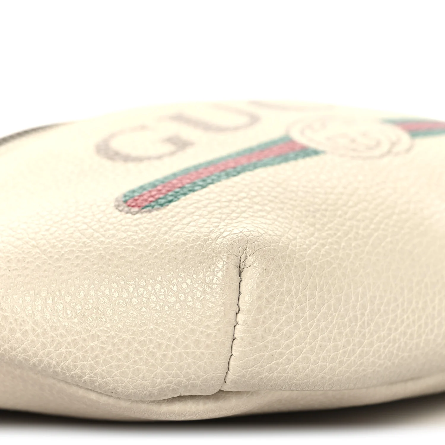 Grained Calfskin Small Logo Belt Bag White - Image 9