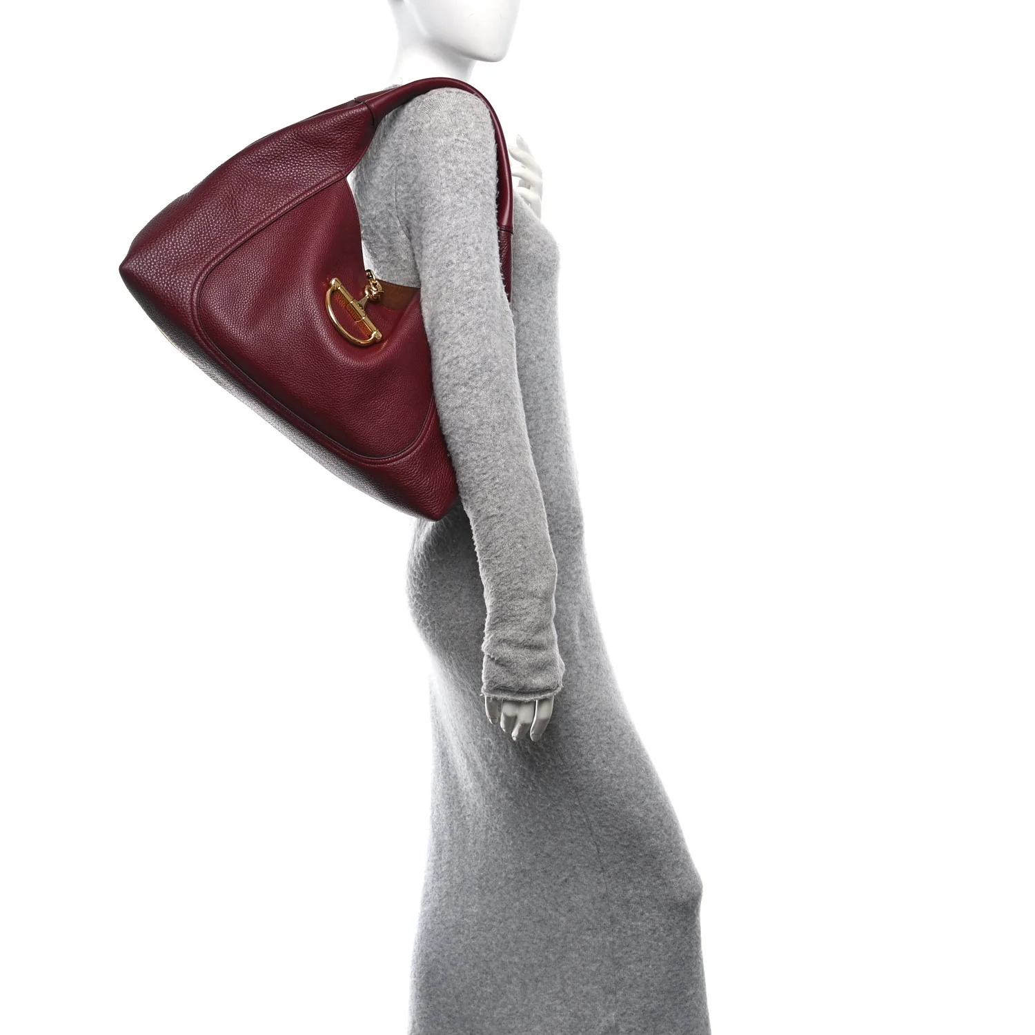 Grained Calfskin Softbit Maxi Shoulder Bag Rosso - Image 2