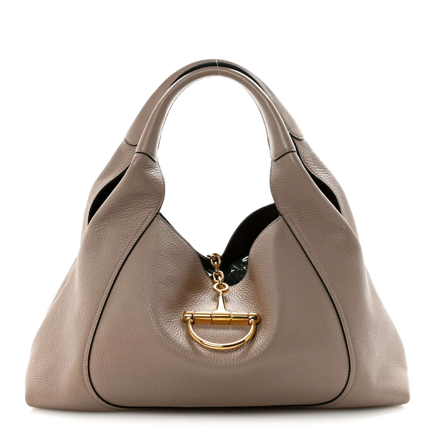 Grained Calfskin Softbit Maxi Shoulder Bag Taupe