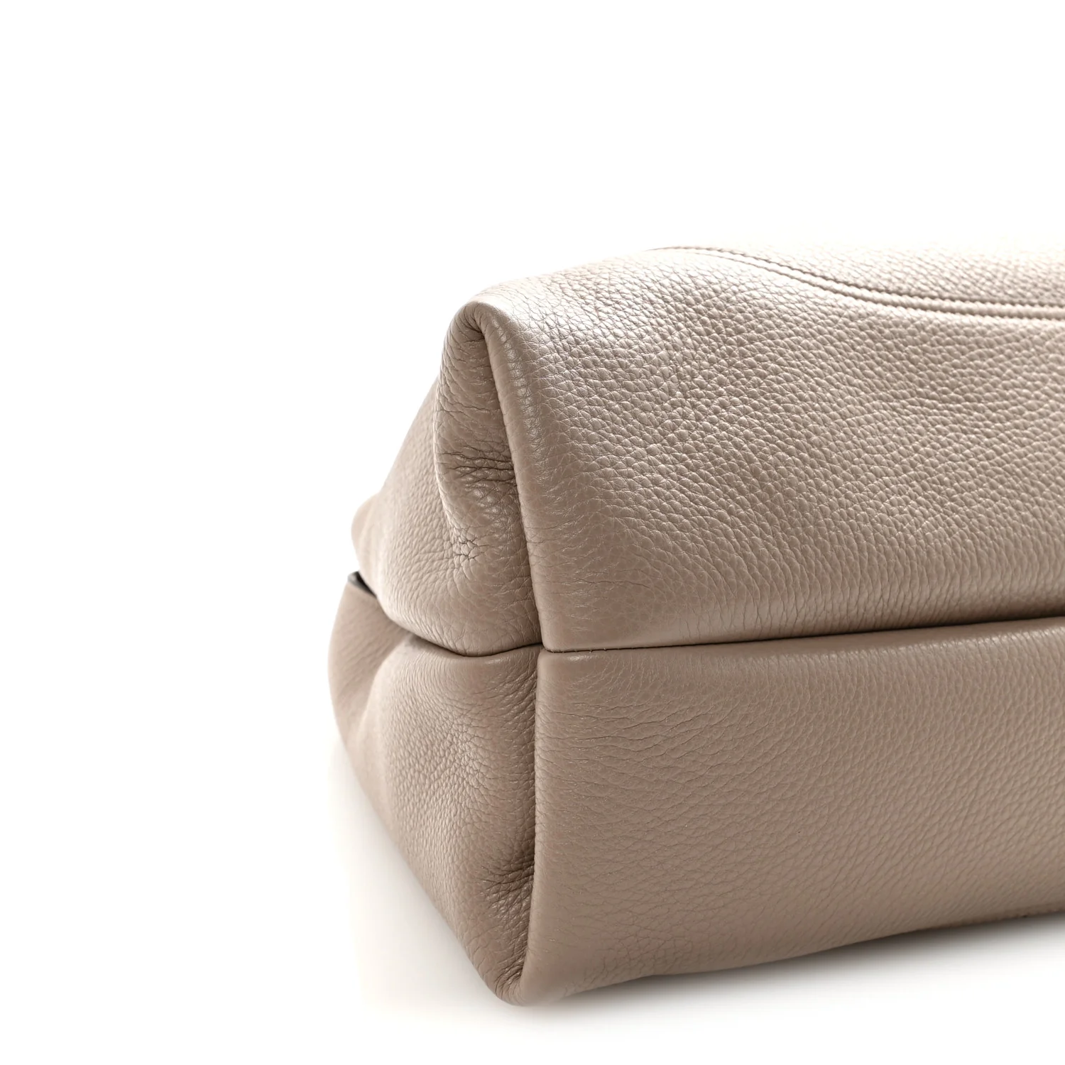 Grained Calfskin Softbit Maxi Shoulder Bag Taupe - Image 8