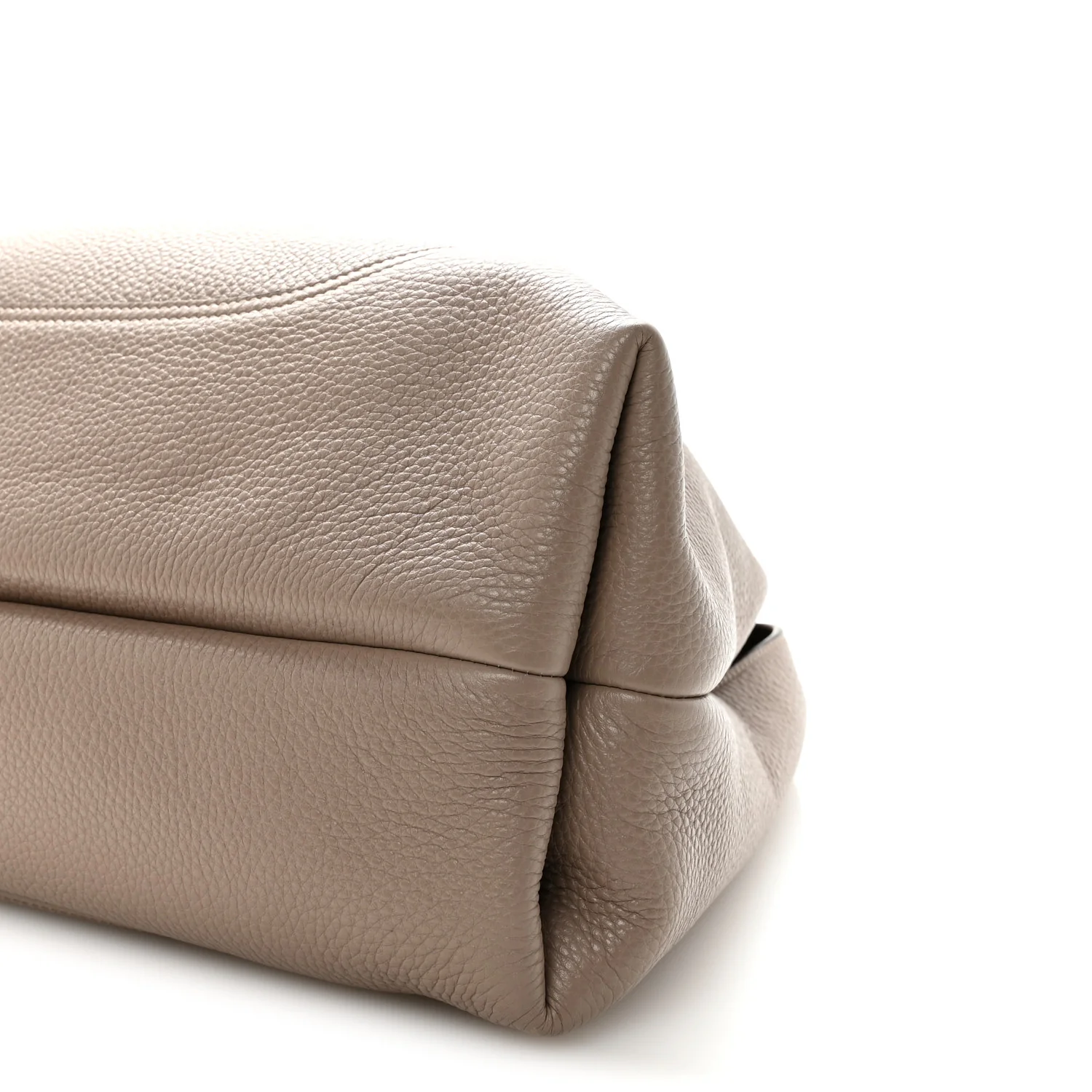 Grained Calfskin Softbit Maxi Shoulder Bag Taupe - Image 9