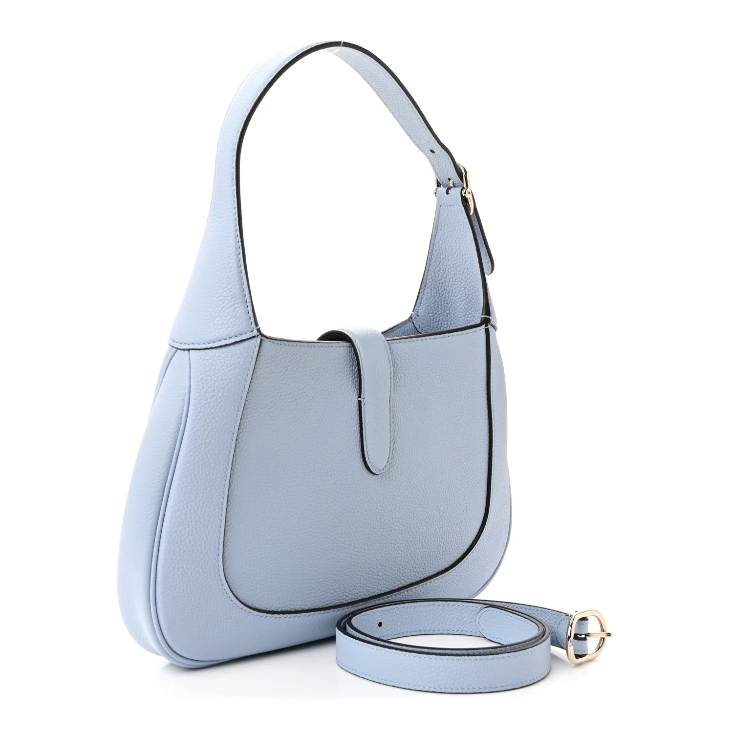 Grained Calfskin Web Medium Jackie 1961 Hobo Light Blue - Image 3