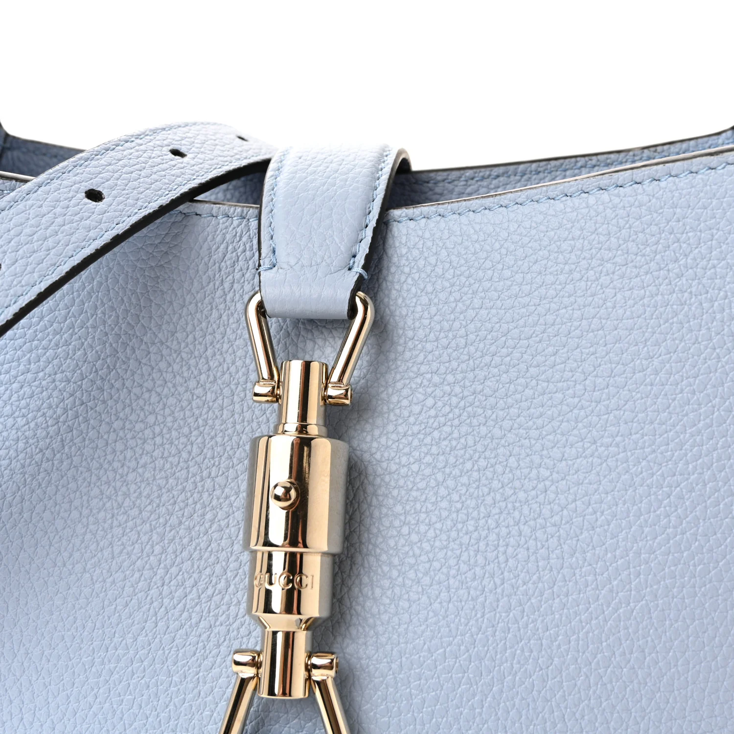 Grained Calfskin Web Medium Jackie 1961 Hobo Light Blue - Image 7