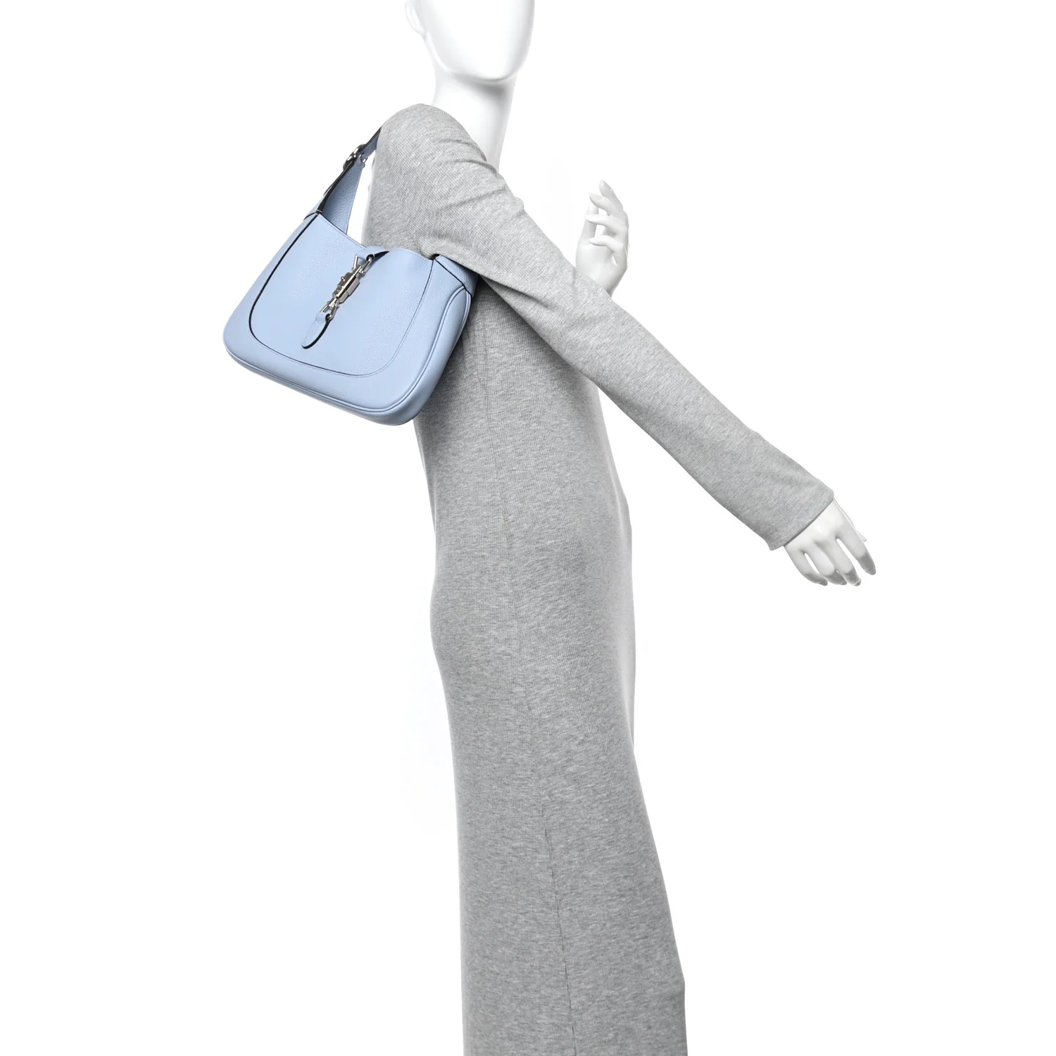 Grained Calfskin Web Medium Jackie 1961 Hobo Light Blue - Image 2