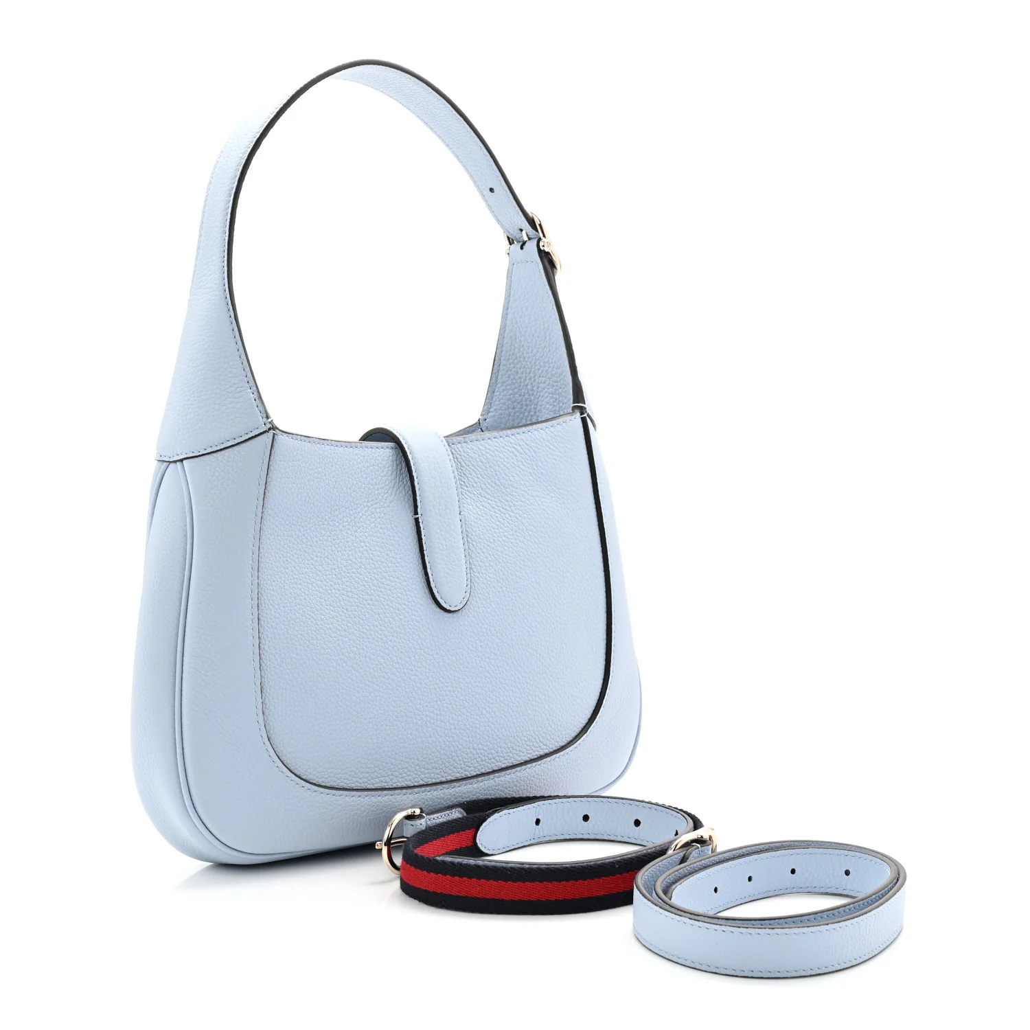 Grained Calfskin Web Medium Jackie 1961 Hobo Light Blue - Image 3