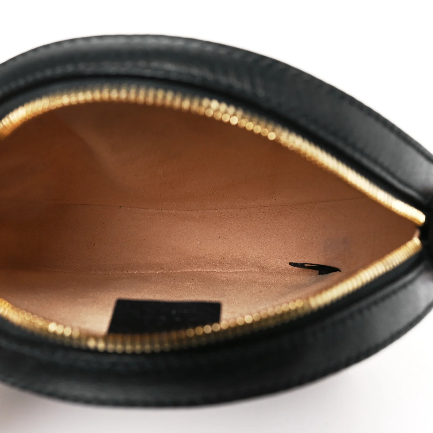 Grained Calfskin Web Mini Ophidia Round Shoulder Bag Black - Image 5