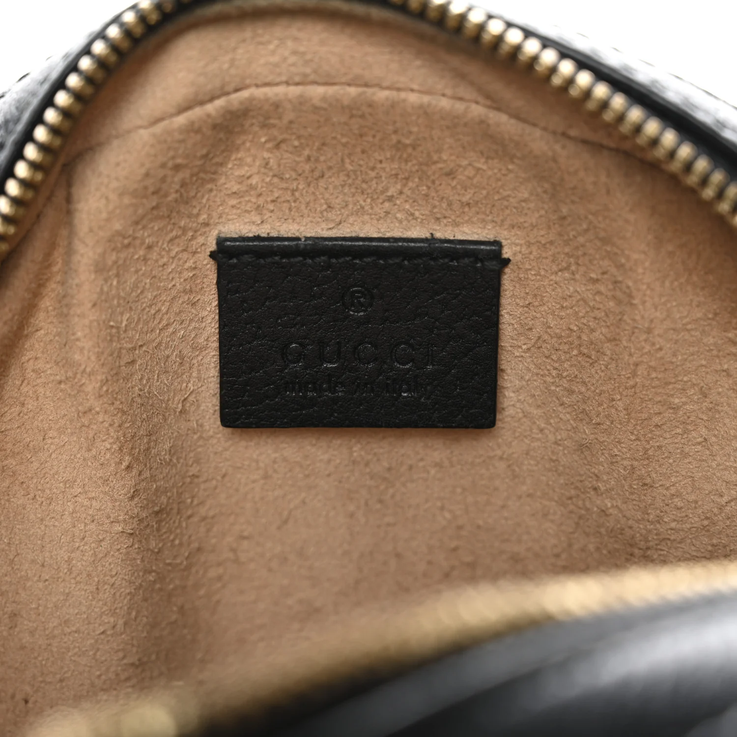 Grained Calfskin Web Mini Ophidia Round Shoulder Bag Black - Image 6