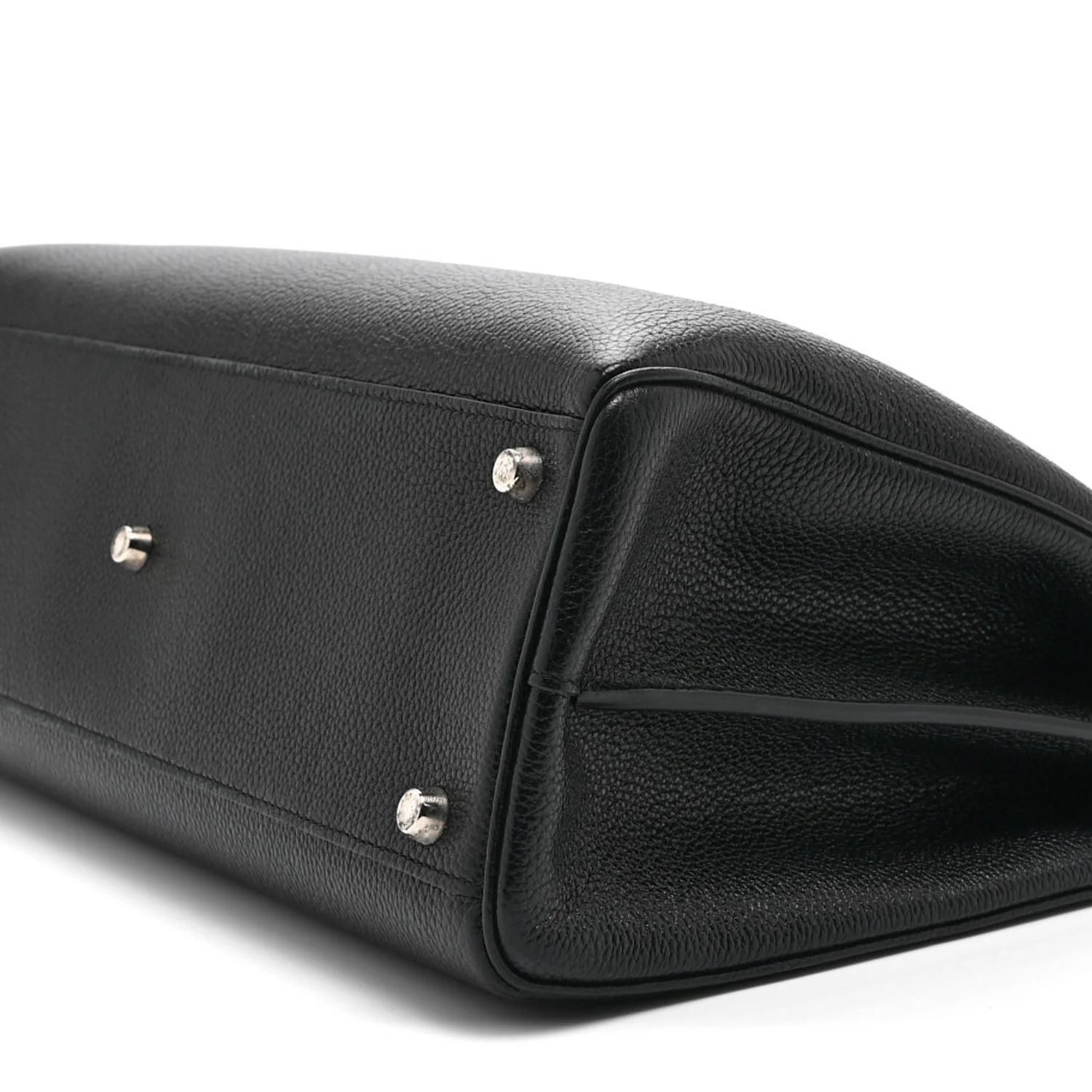 Grainy Calfskin Medium Zumi Top Handle Bag Black - Image 11