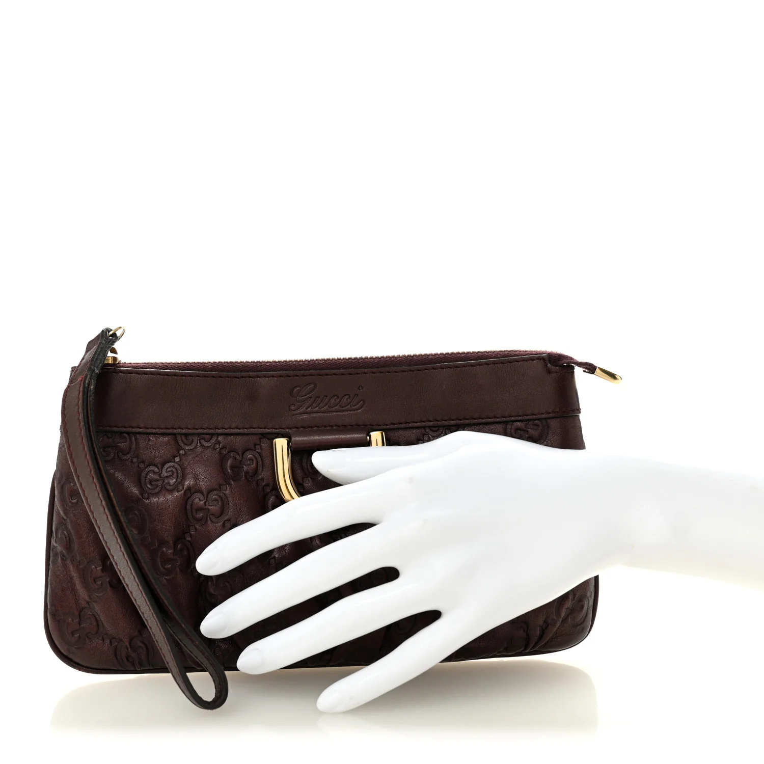 Guccissima D Gold Wristlet Bordeaux - Image 2