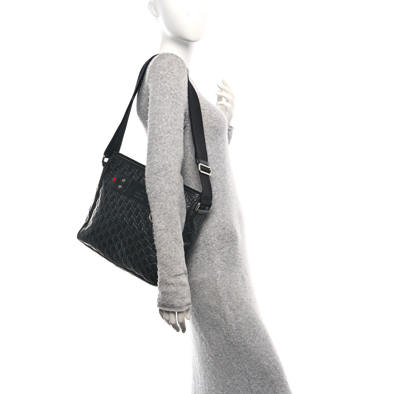 Guccissima Flat Messenger Bag Black - Image 2