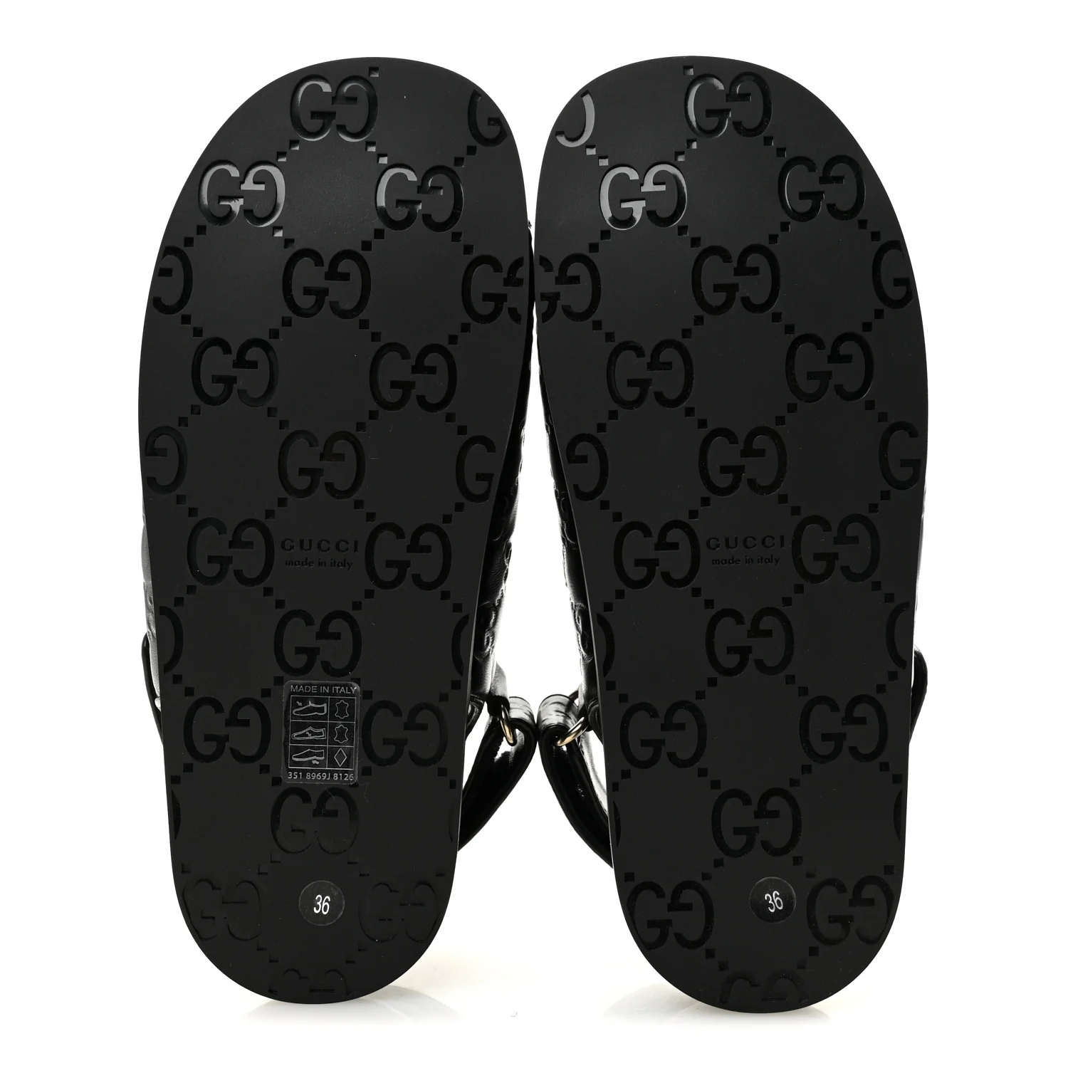 Guccissima GG Embossed Womens Sandals 36 Black - Image 6