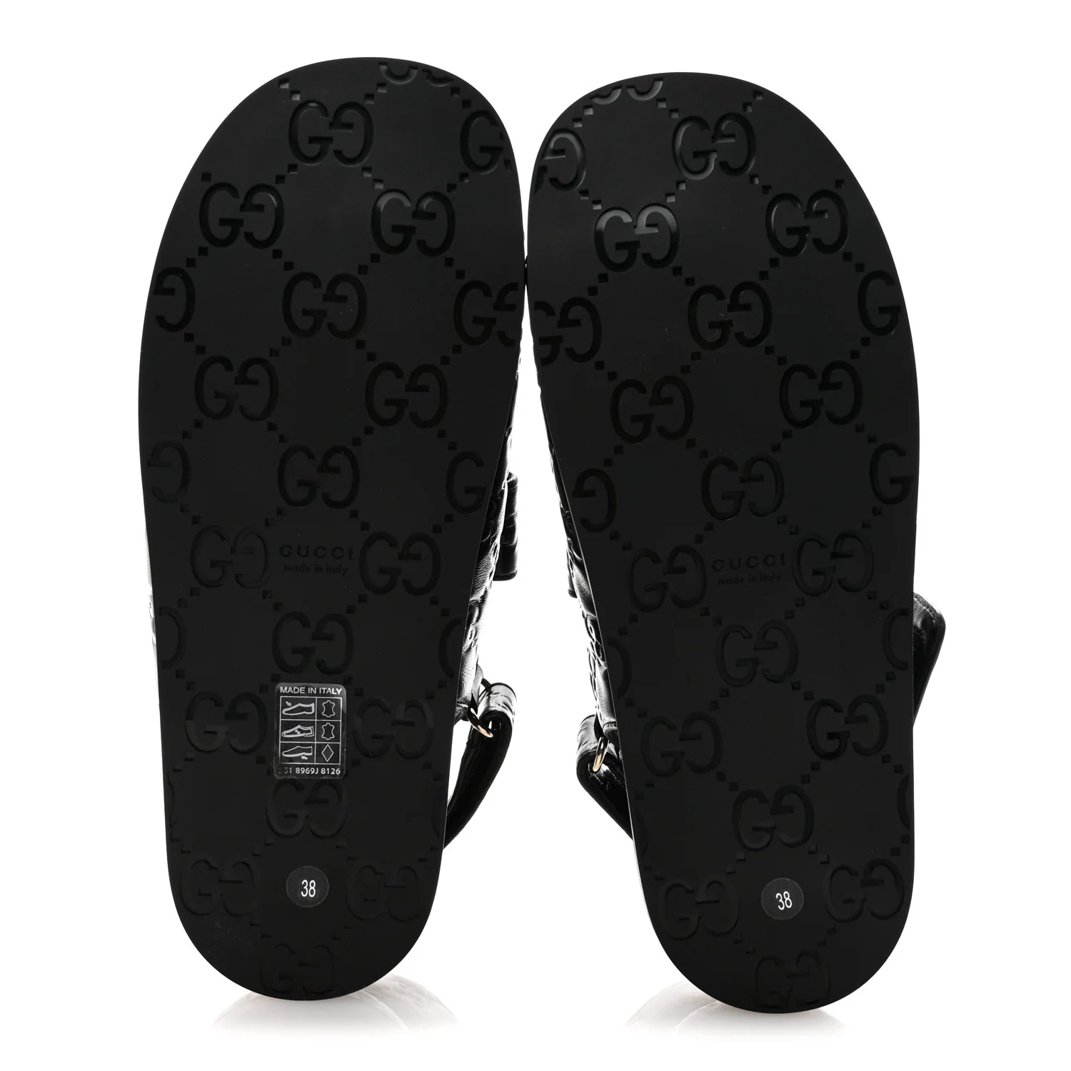 Guccissima GG Embossed Womens Sandals 38 Black - Image 6