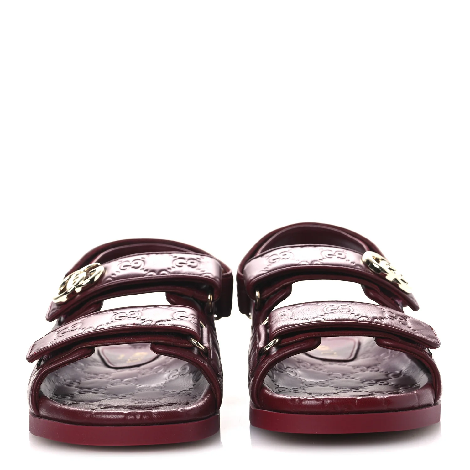 Guccissima GG Embossed Womens Sandals 38 Rosso Ancora - Image 3