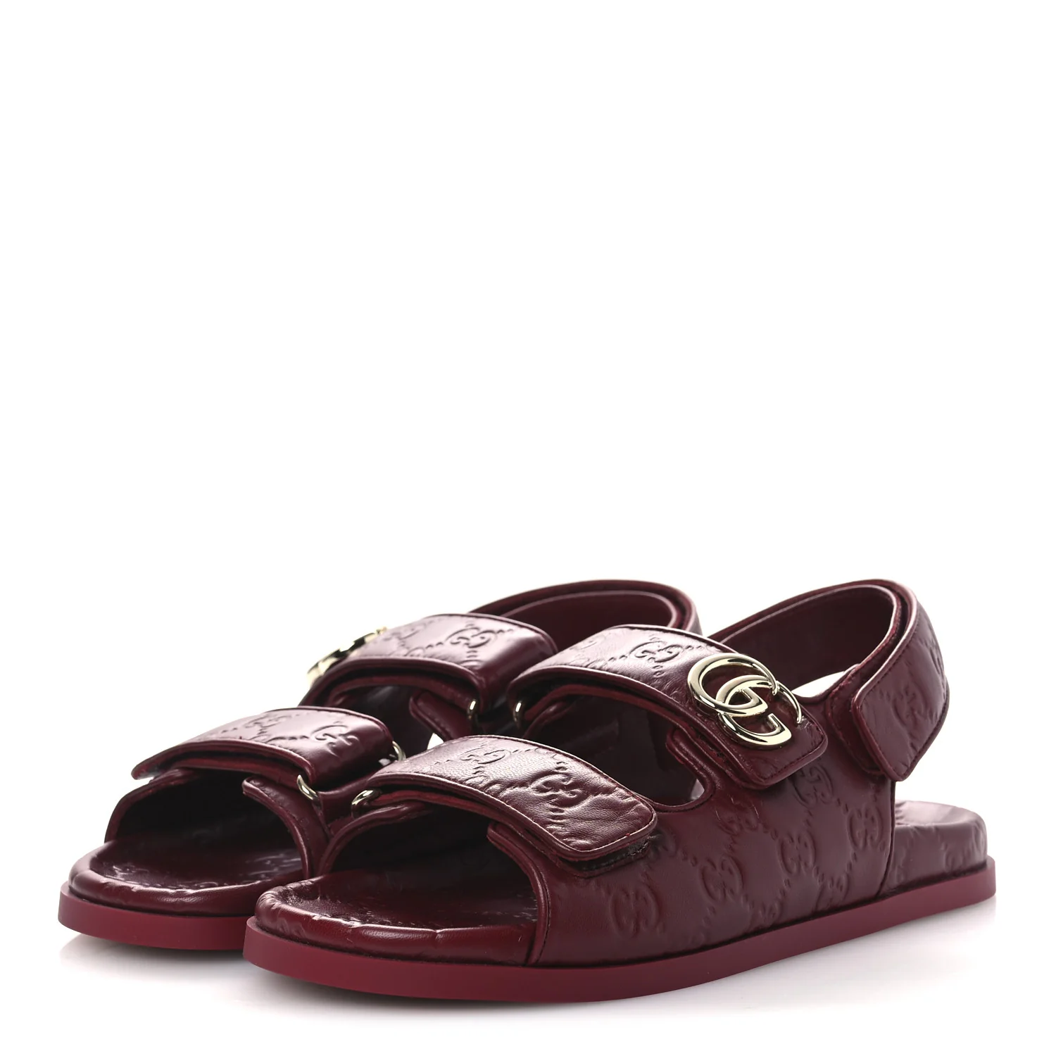Guccissima GG Embossed Womens Sandals 38 Rosso Ancora - Image 4