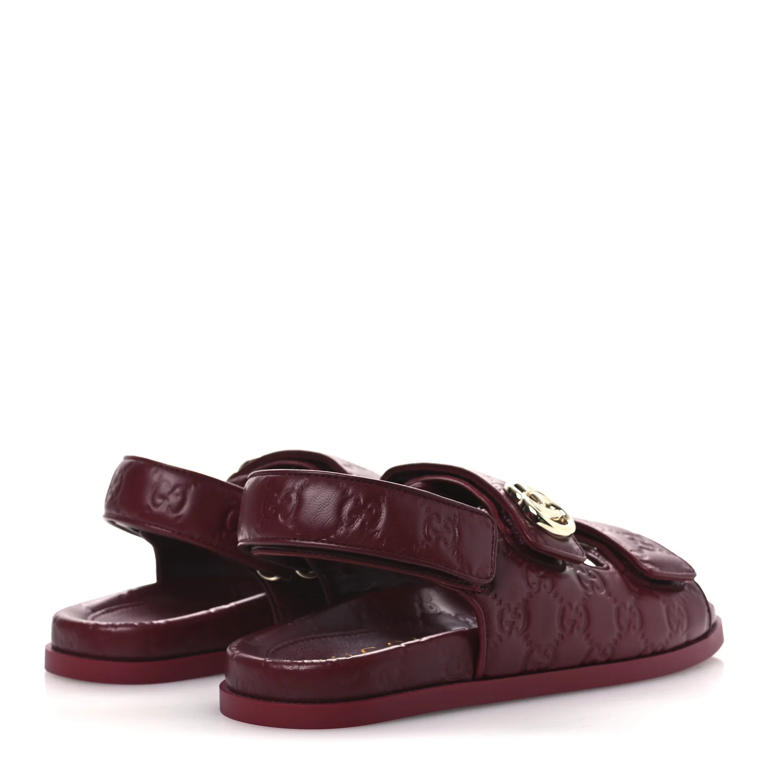 Guccissima GG Embossed Womens Sandals 38 Rosso Ancora - Image 5