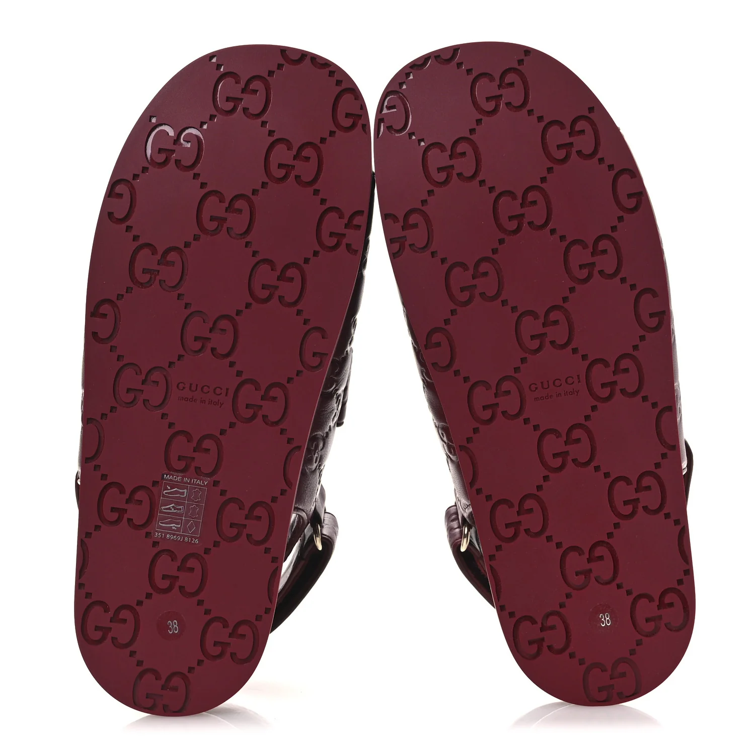 Guccissima GG Embossed Womens Sandals 38 Rosso Ancora - Image 7