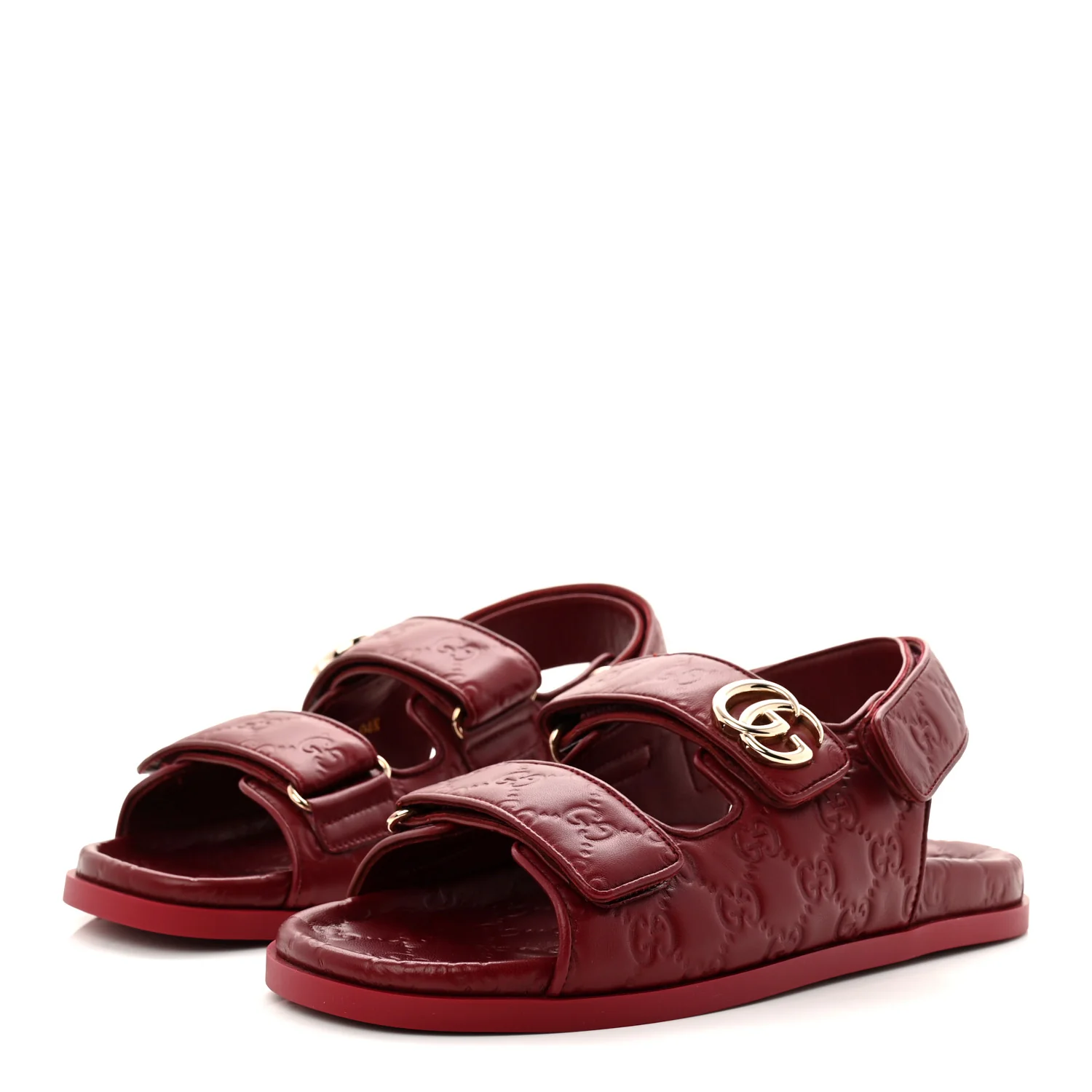Guccissima GG Embossed Womens Sandals 39.5 Rosso Ancora - Image 4