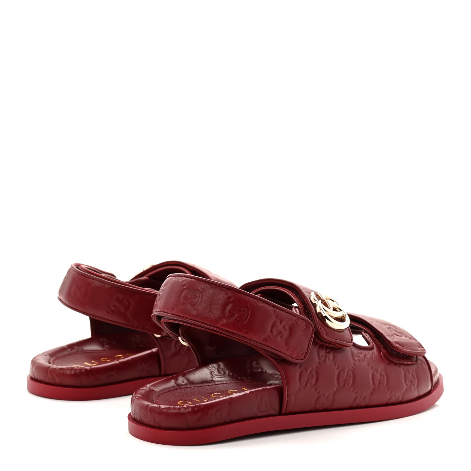 Guccissima GG Embossed Womens Sandals 39.5 Rosso Ancora - Image 5