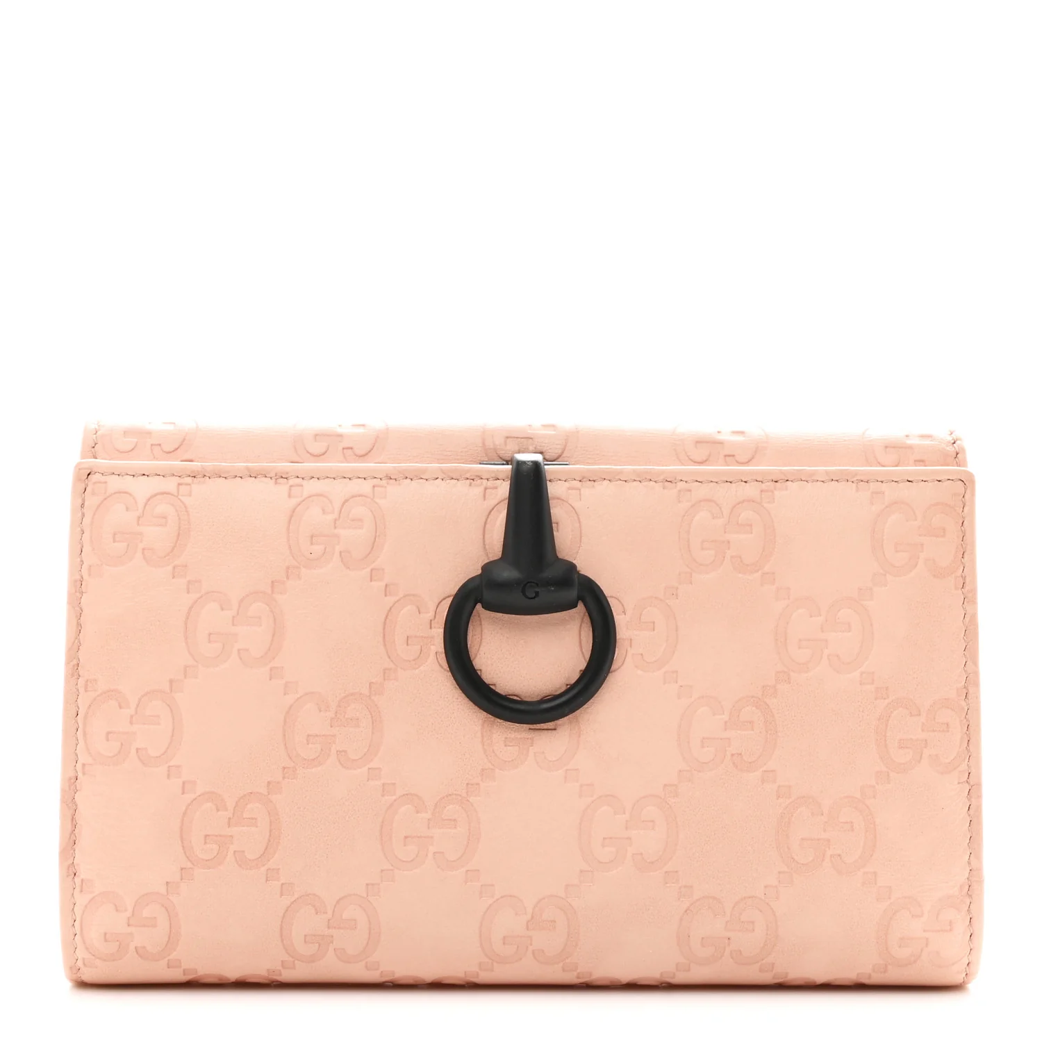 Guccissima Horsebit Clip Wallet Pink