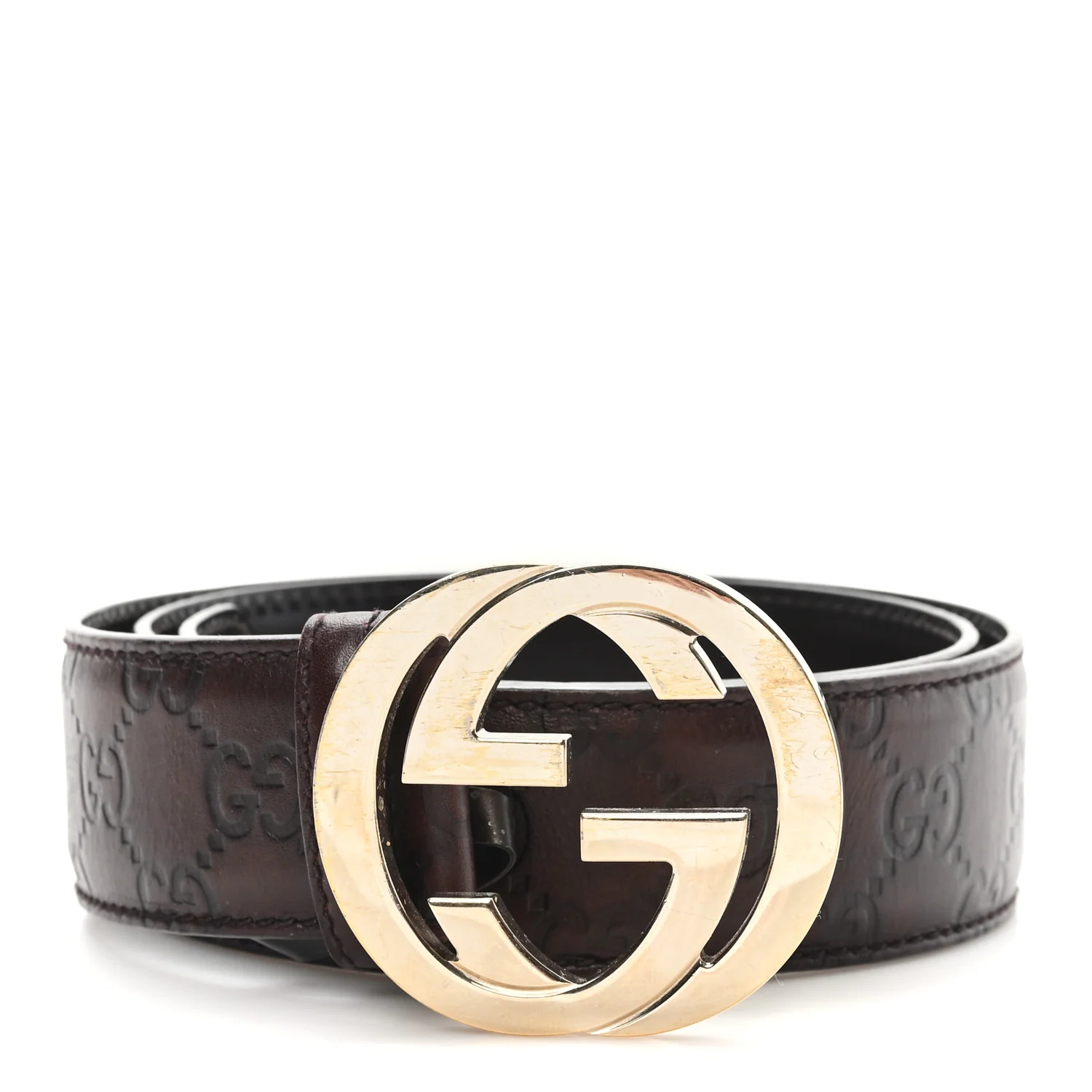 Guccissima Interlocking G 40mm Belt 80 32 Brown