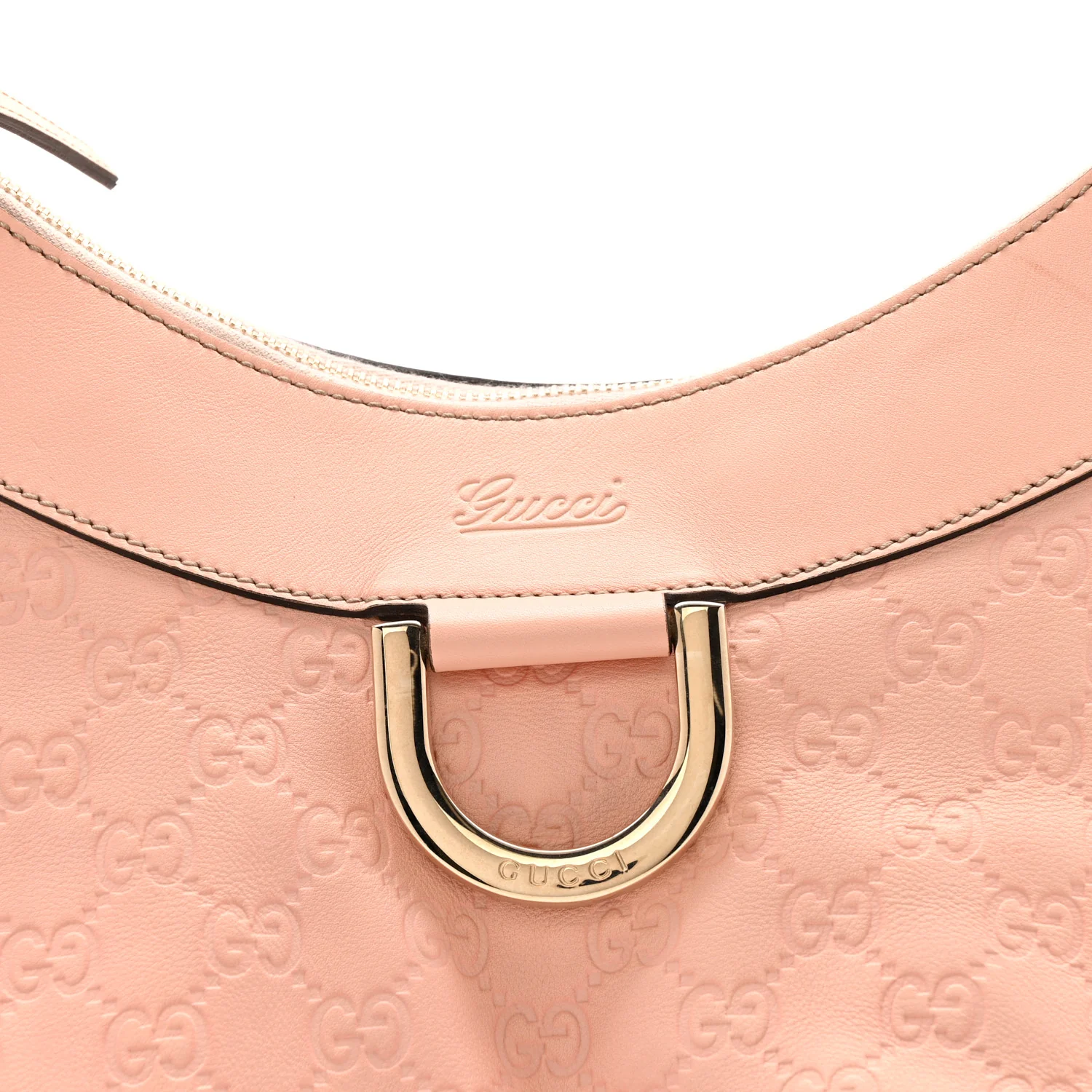 Guccissima Large D Gold Hobo Pink - Image 8