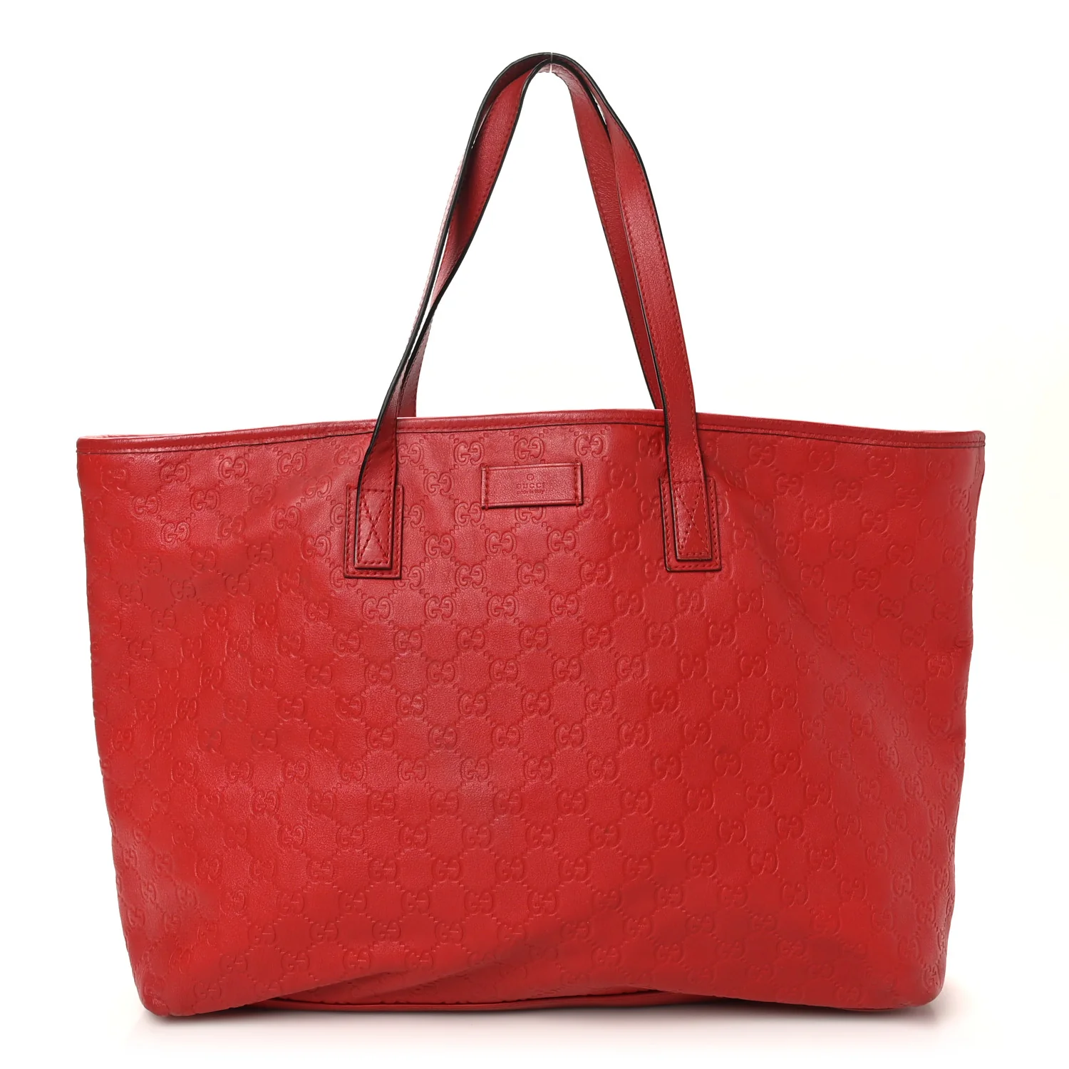 Guccissima Large Zippered Shopping Tote Red