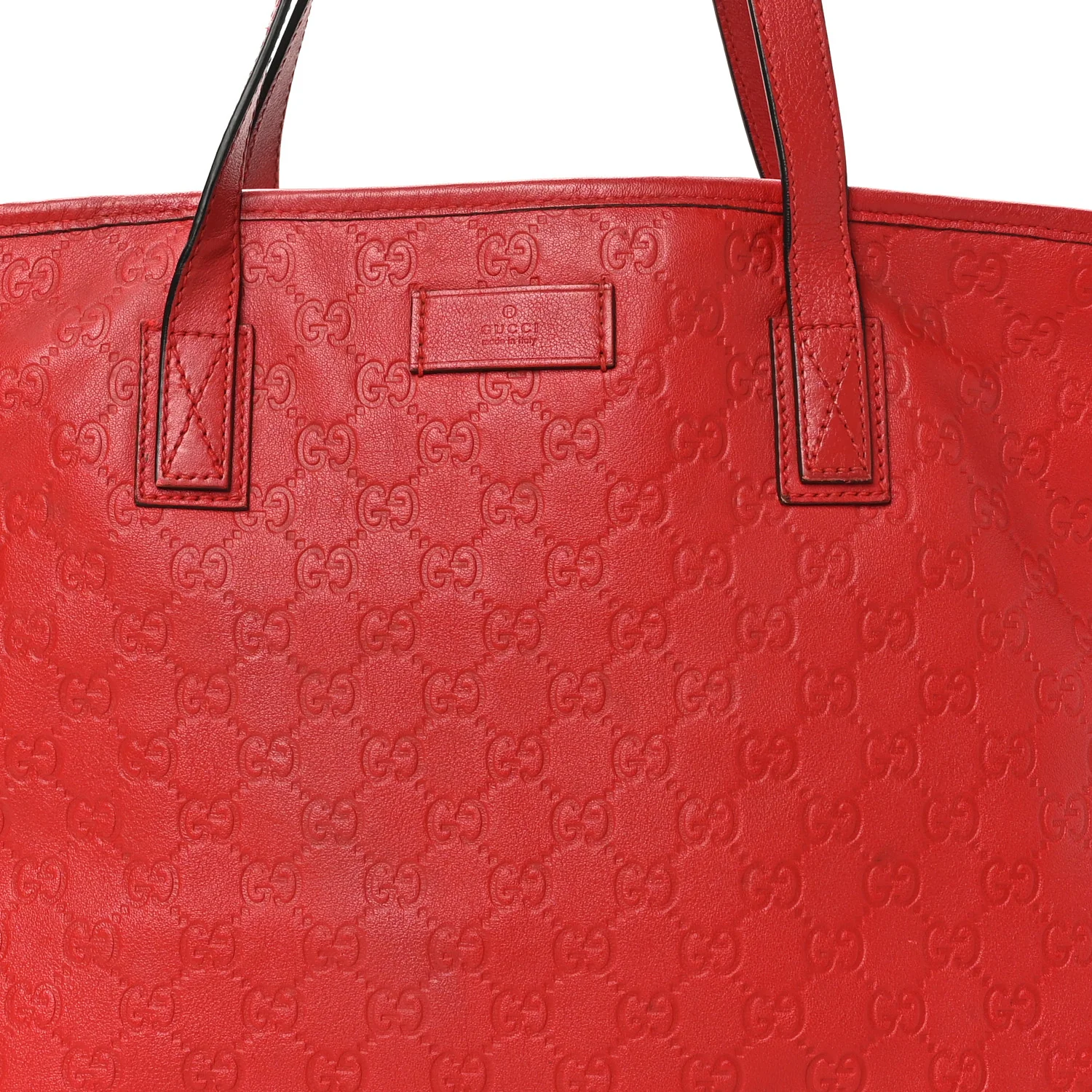 Guccissima Large Zippered Shopping Tote Red - Image 8