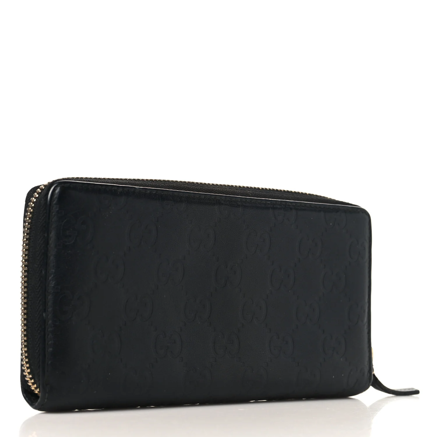 Guccissima Margaux Calfskin Metal Bar Zip Around Wallet Black - Image 3