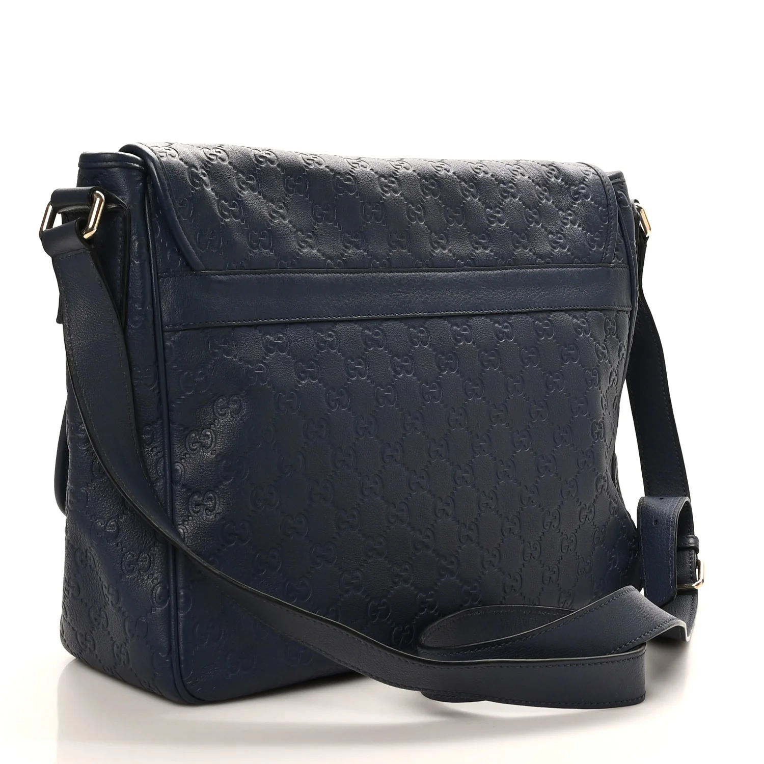 Guccissima Medium Flap Messenger Bag Blue - Image 3
