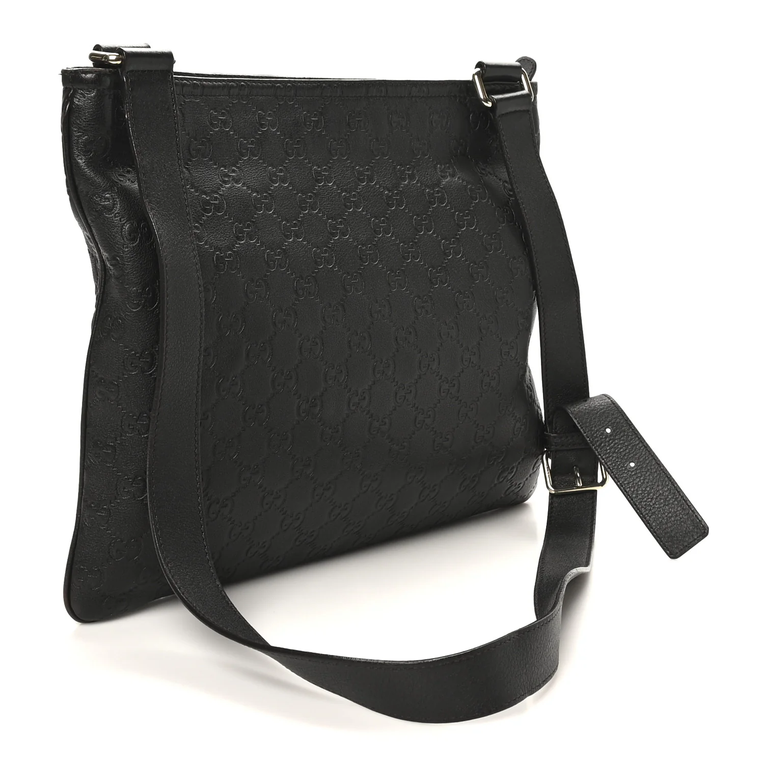Guccissima Medium Flat Messenger Bag Black - Image 3