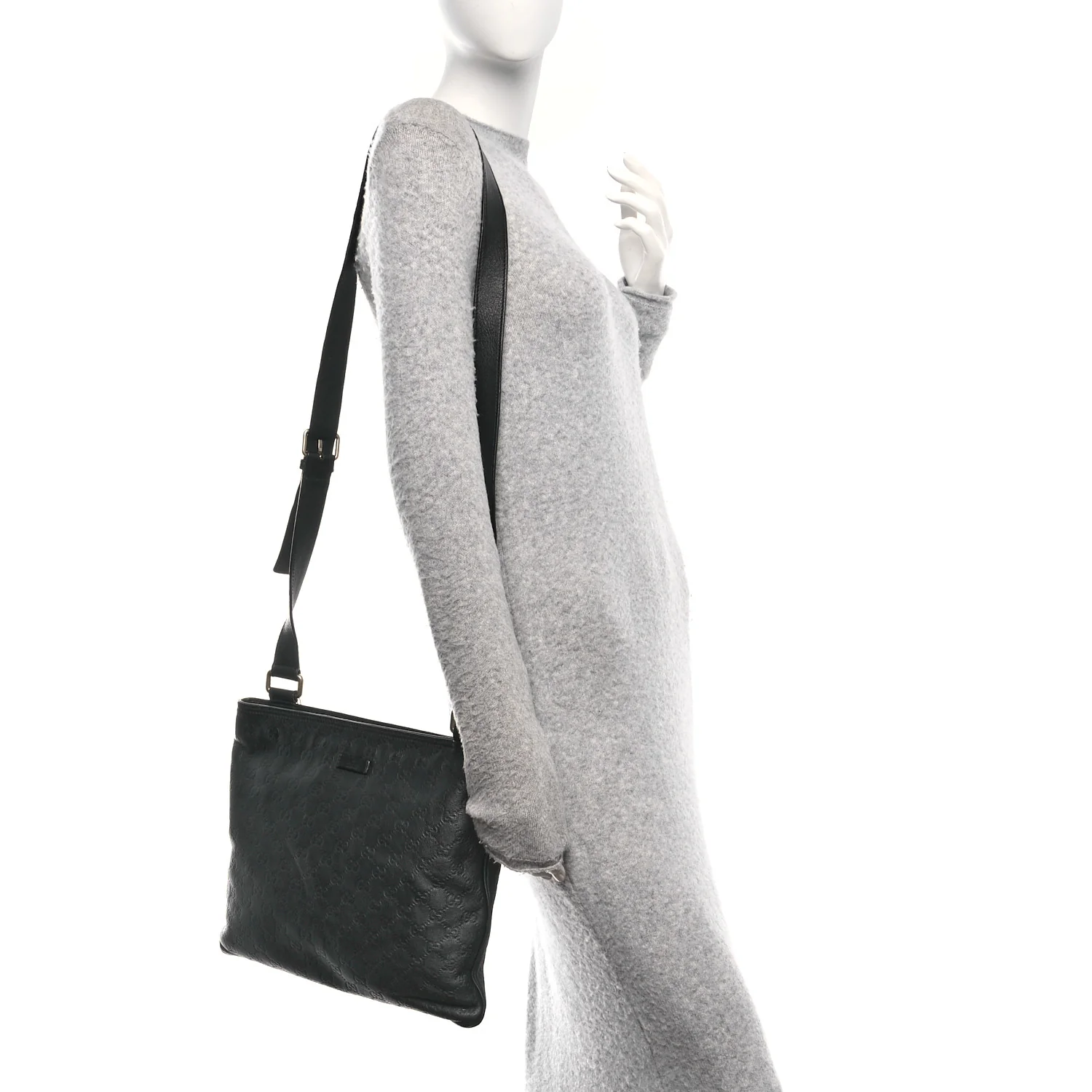 Guccissima Medium Flat Messenger Bag Black - Image 2