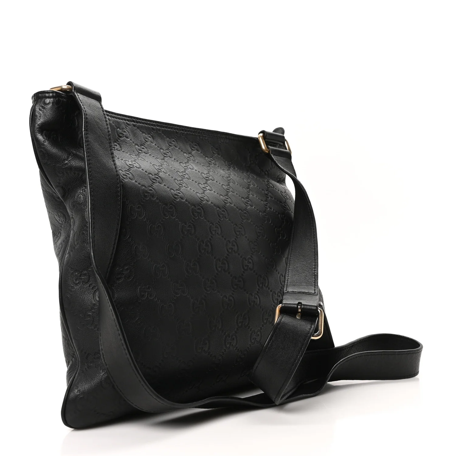Guccissima Medium Flat Messenger Bag Black - Image 3