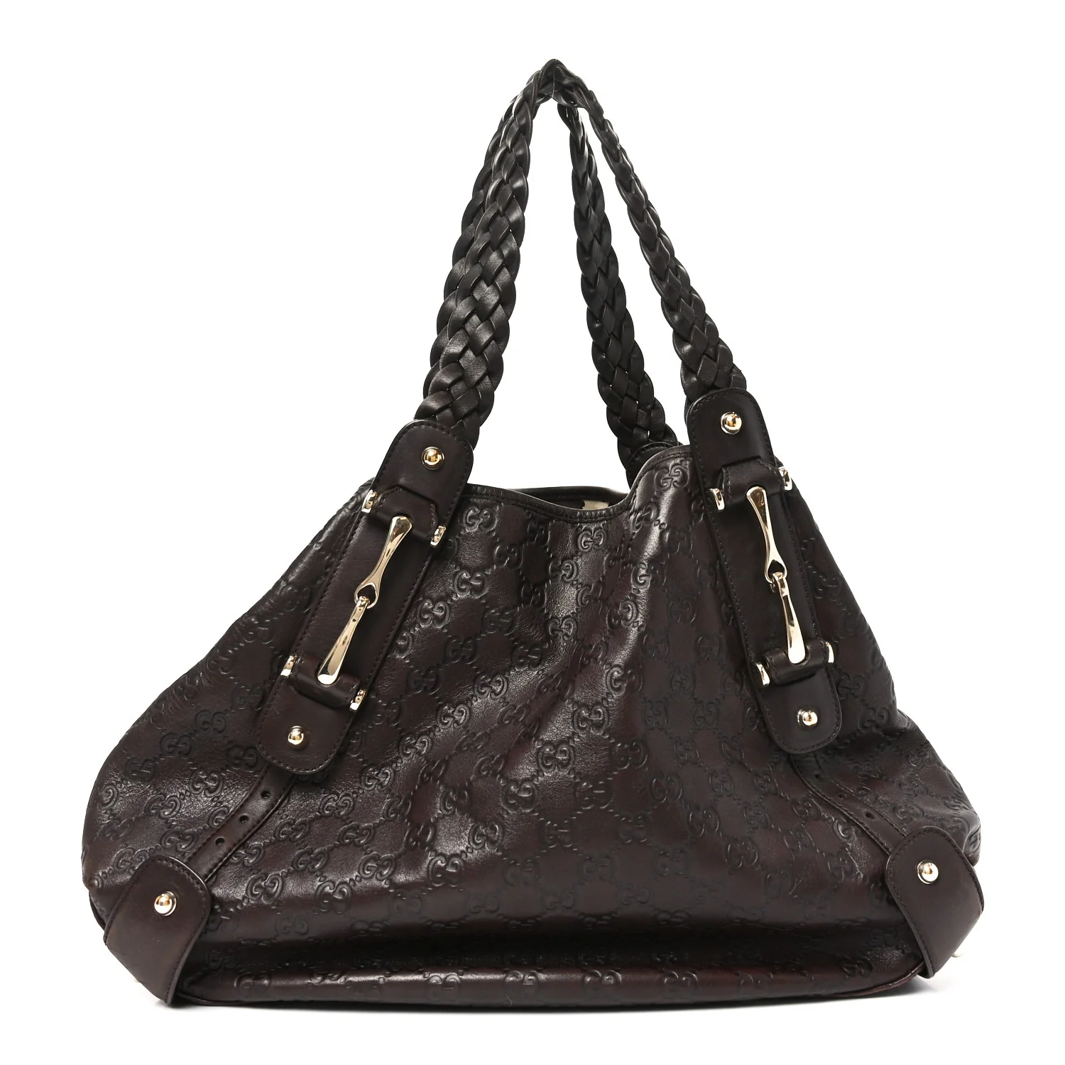 Guccissima Medium Pelham Shoulder Bag Dark Brown