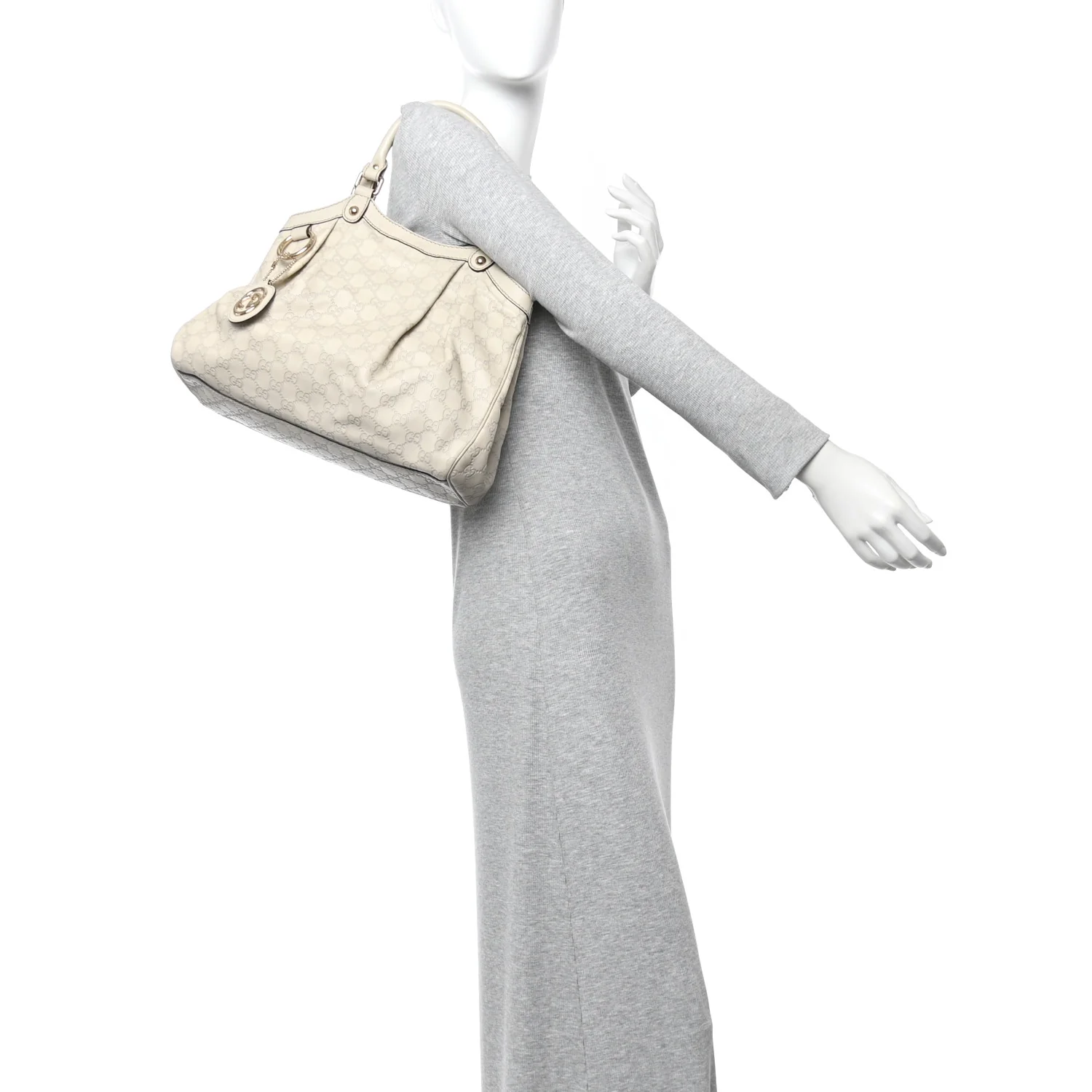 Guccissima Medium Sukey Tote Mystic White - Image 2