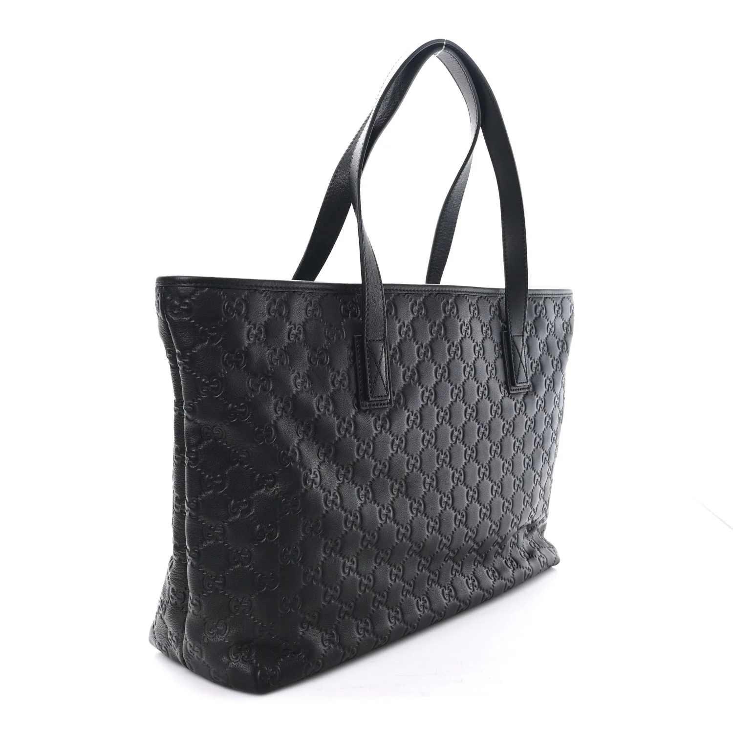 Guccissima Medium Zippered Shopping Tote Black - Image 3