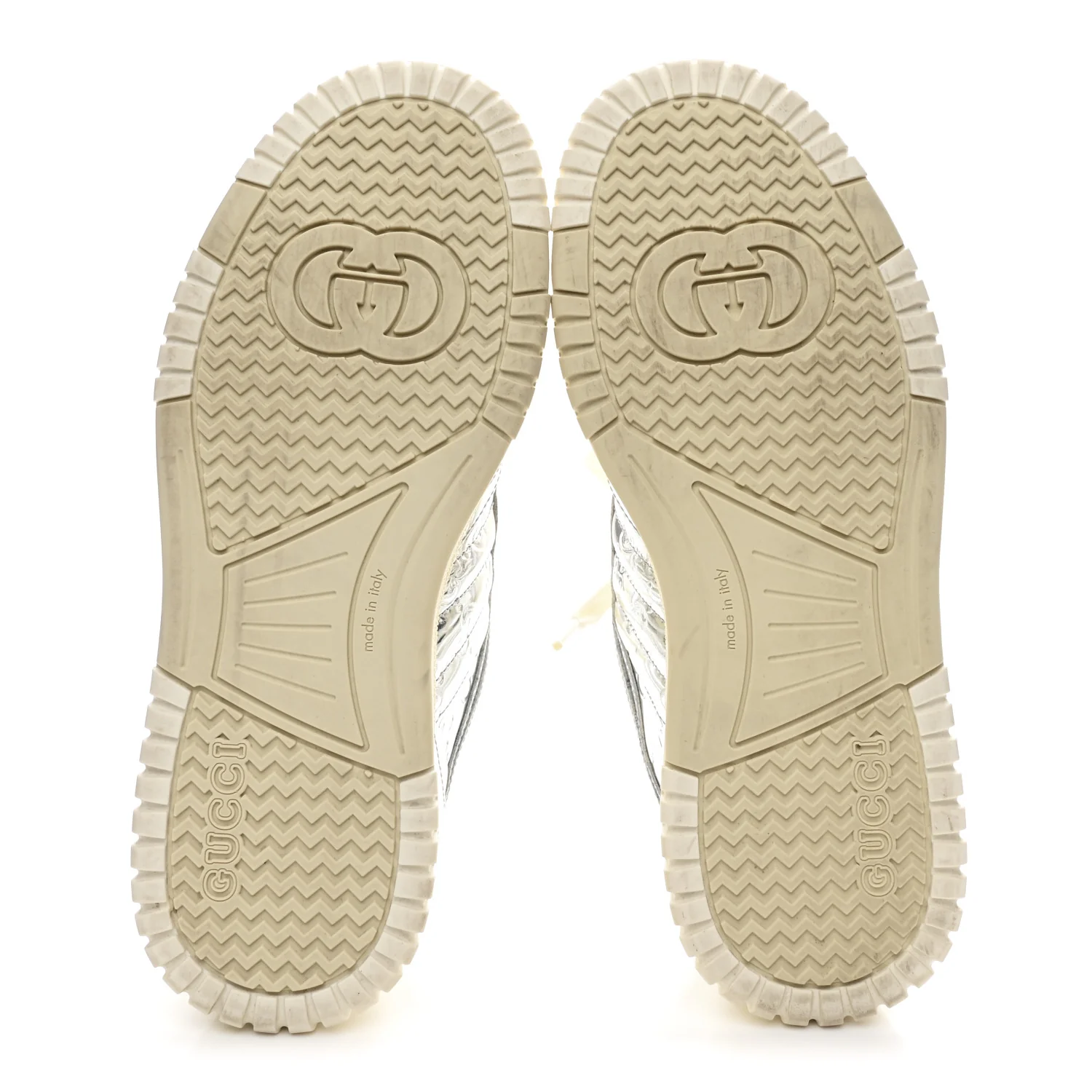 Guccissima Mirror Effect Womens Re-Web Sneakers 37.5 Silver - Image 5