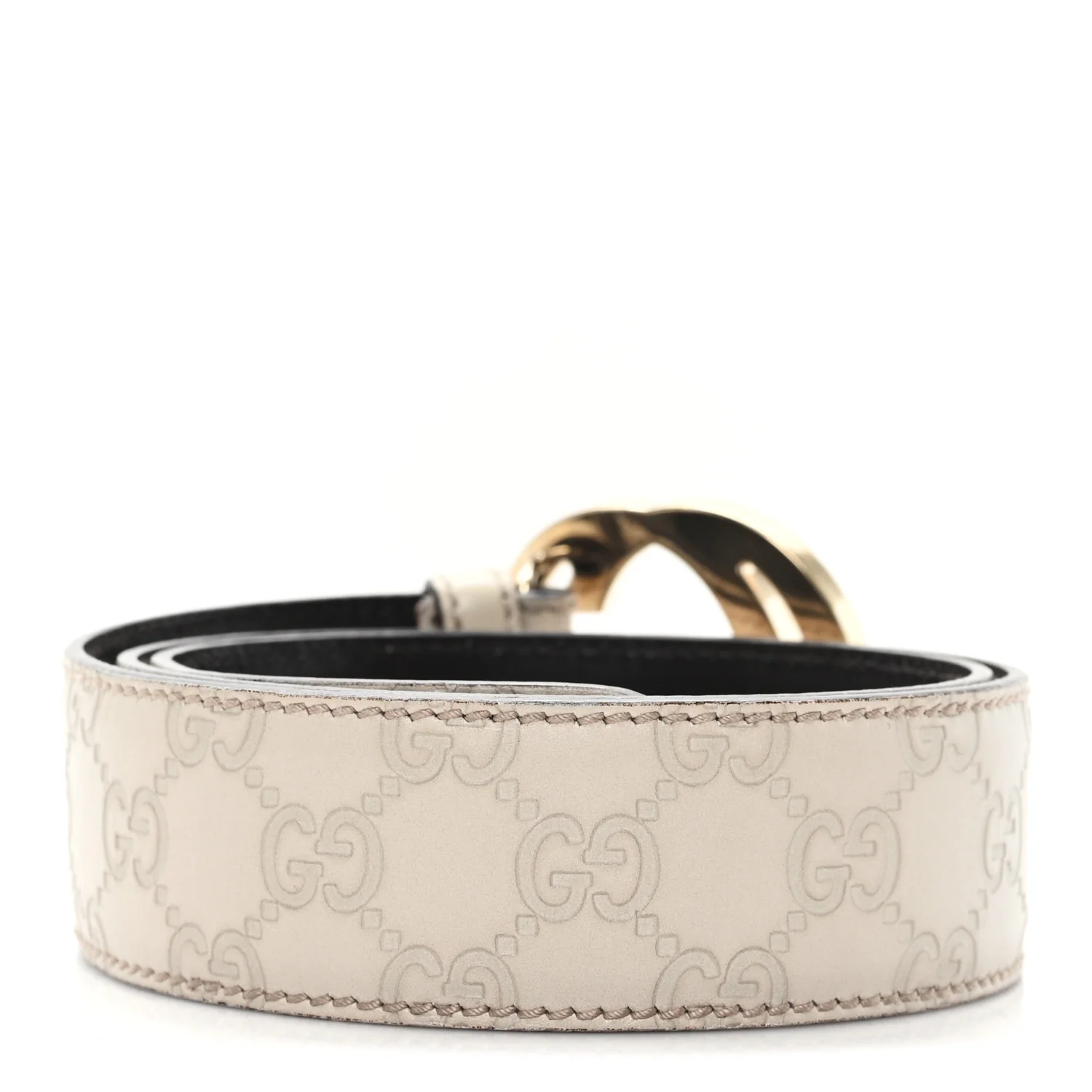 Guccissima Signature Interlocking G 37mm Belt  85 34 Mystic White - Image 2