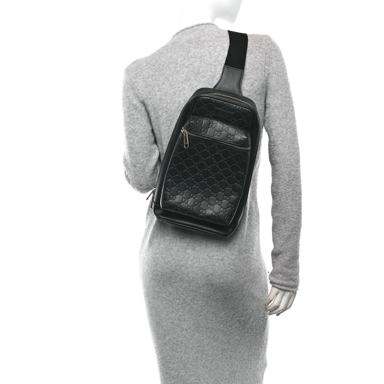 Guccissima Sling Backpack Black - Image 2