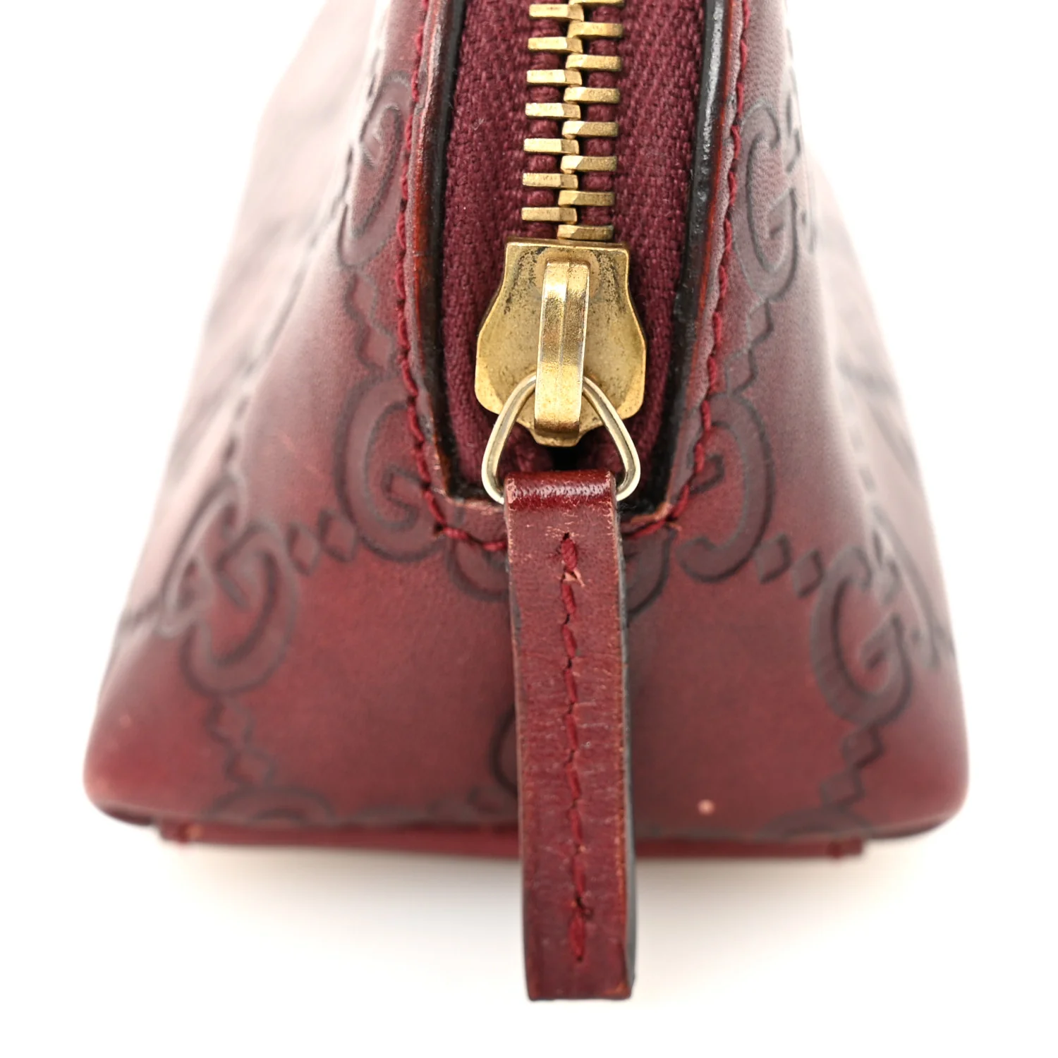 Guccissima Small Cosmetic Pouch Burgundy - Image 11