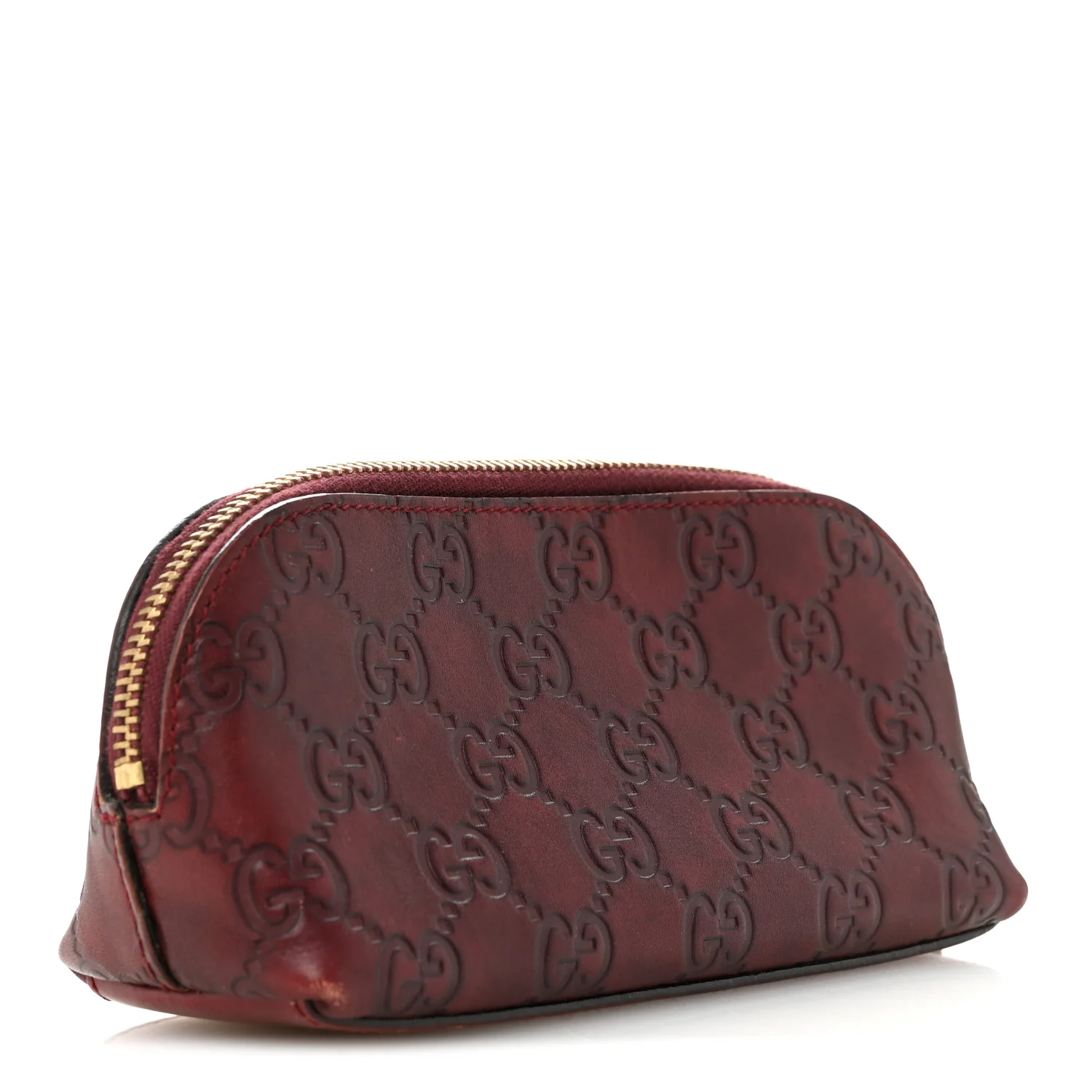 Guccissima Small Cosmetic Pouch Burgundy - Image 3