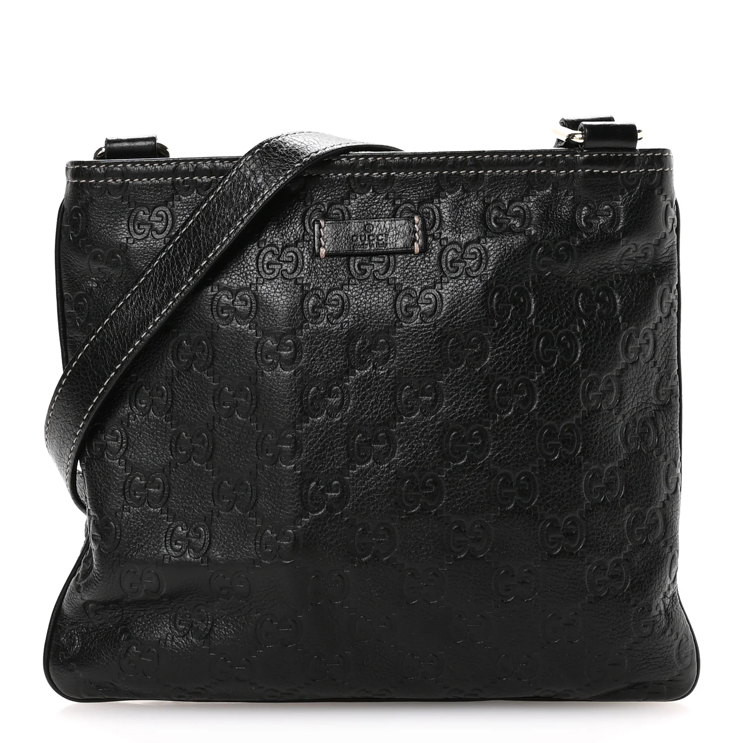 Guccissima Small Flat Messenger Bag Black