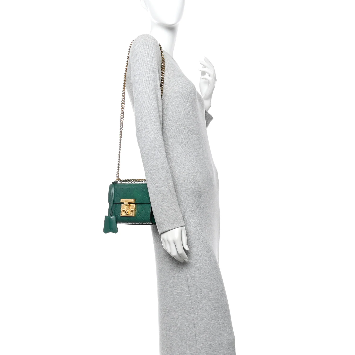 Guccissima Small Padlock Shoulder Bag Emerald - Image 2