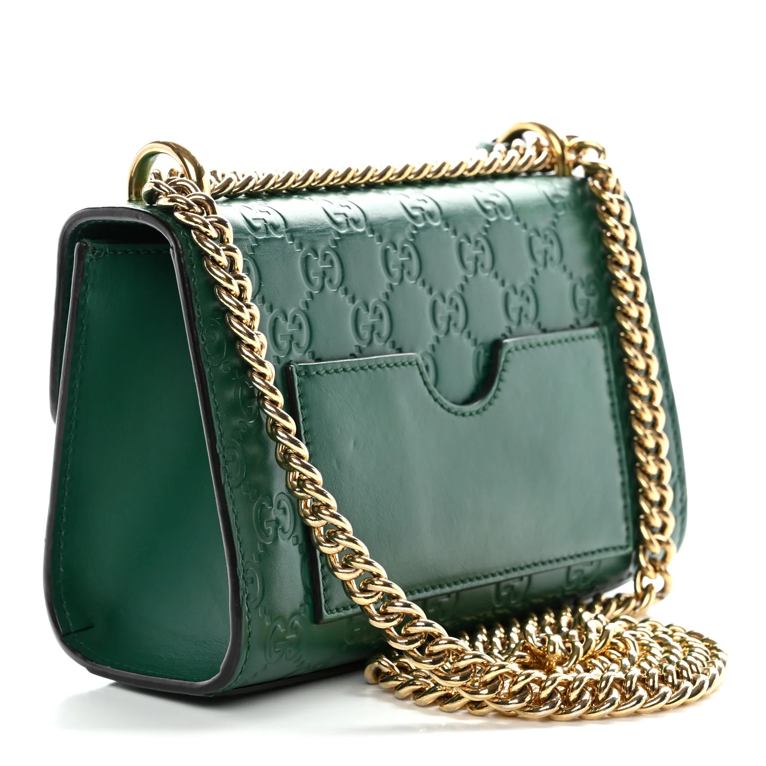 Guccissima Small Padlock Shoulder Bag Emerald - Image 3